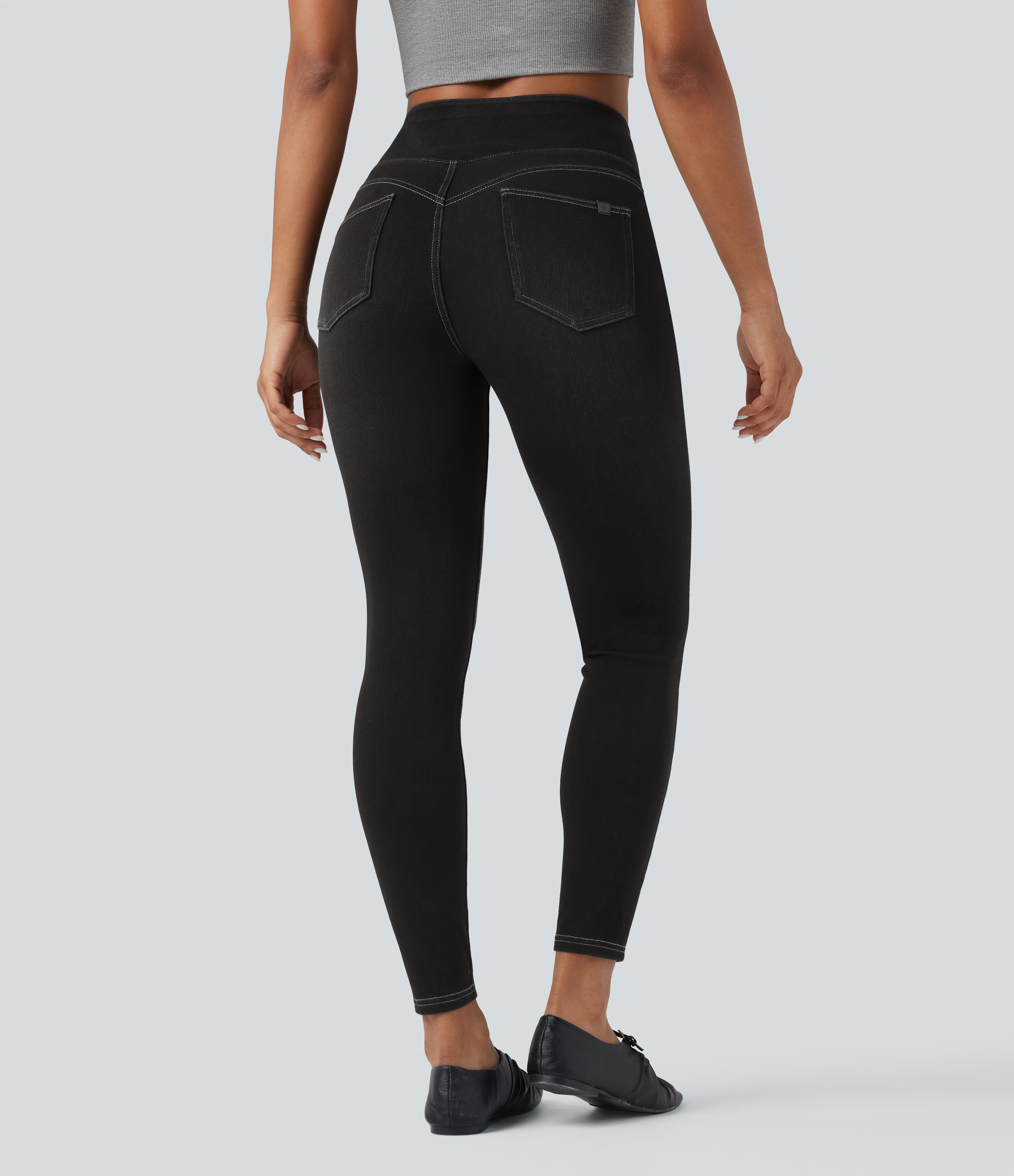Phantom Denim Leggings casuales ajustados de mezclilla Halara Flex™ con control de abdomen y tiro alto con bolsillos / 2