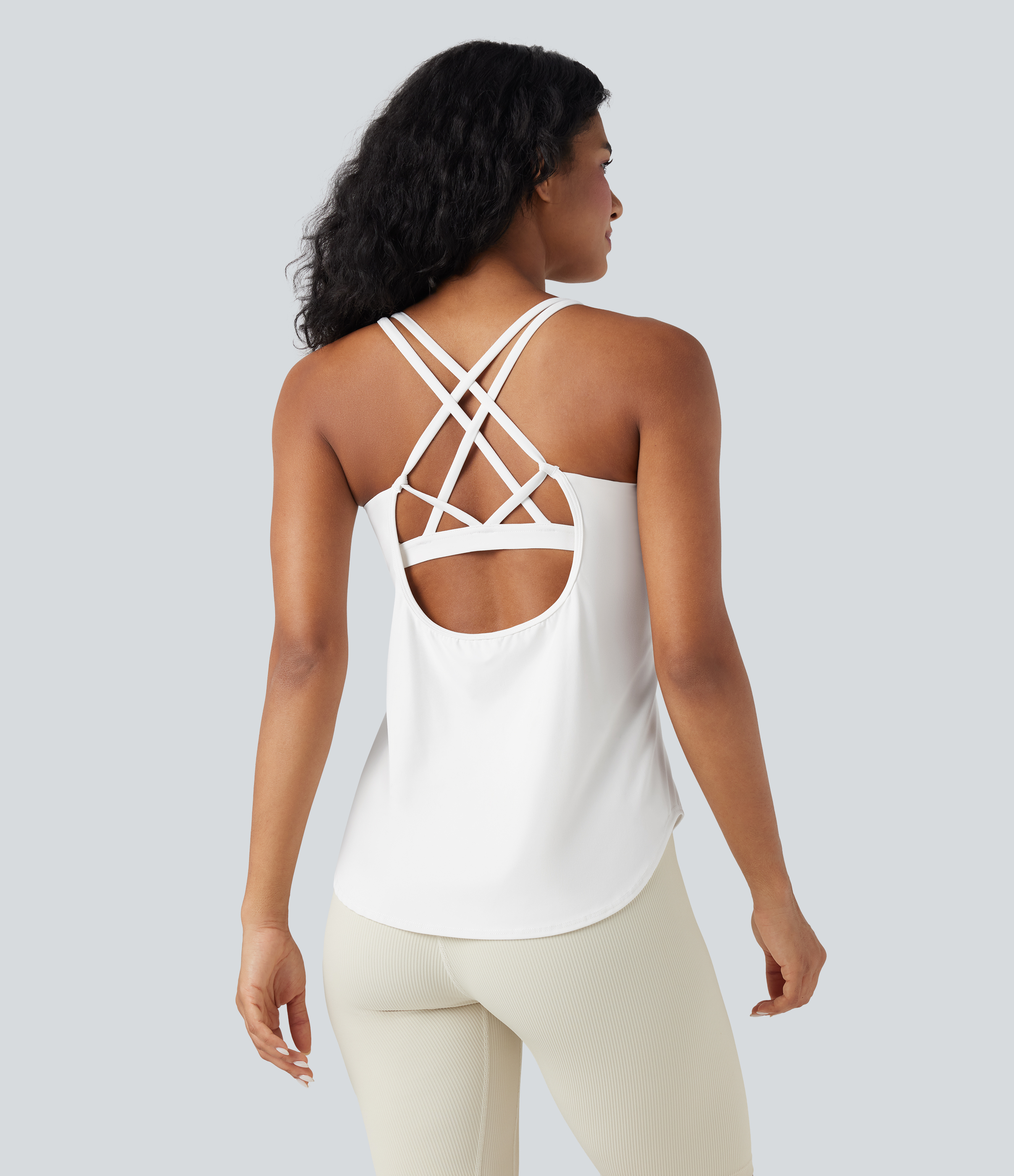 Halara UltraSculpt™ Round Neck Curved Hem Workout Tank Top