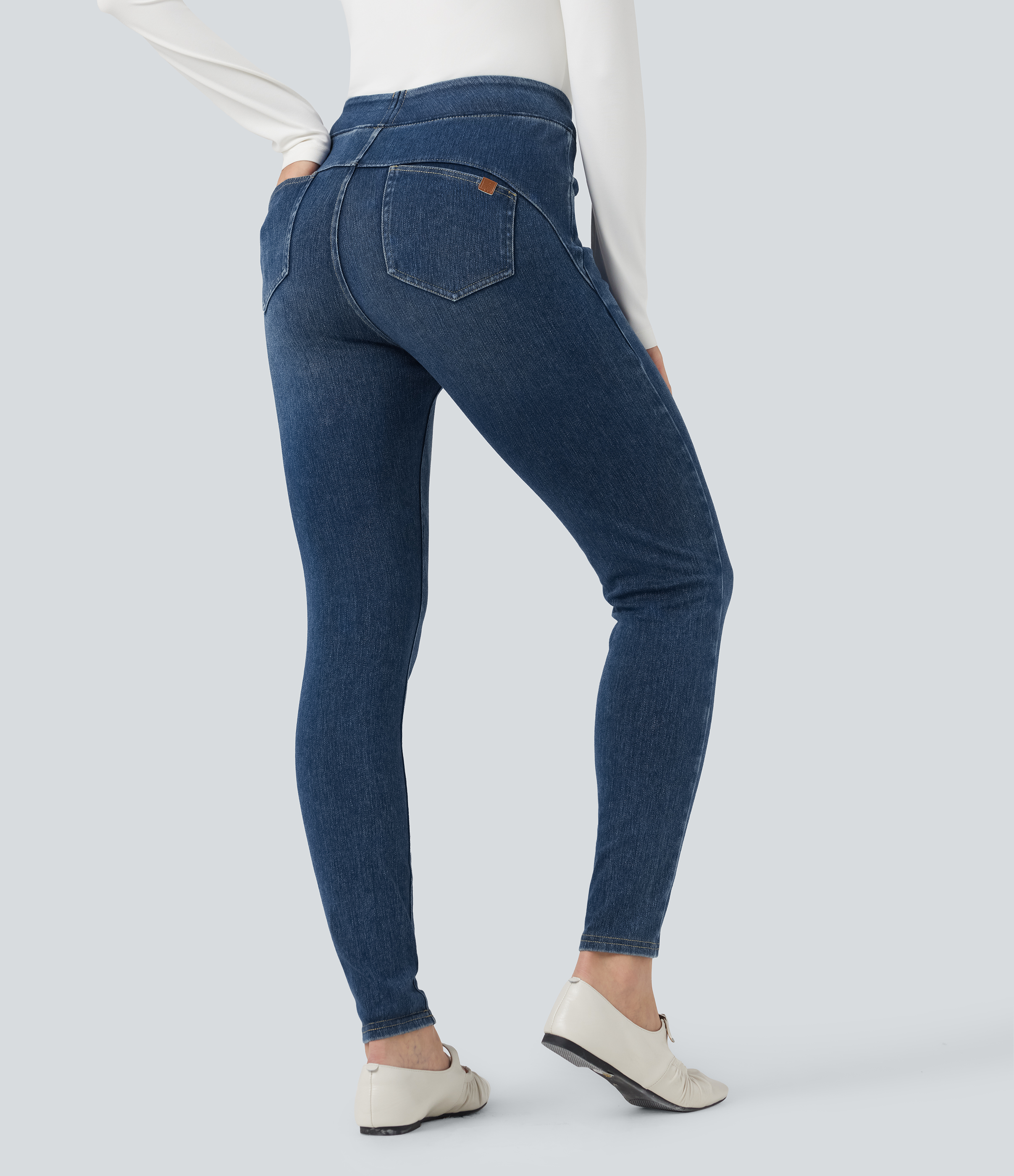 Halara Flex™ High Waisted Denim Casual Leggings with Pockets