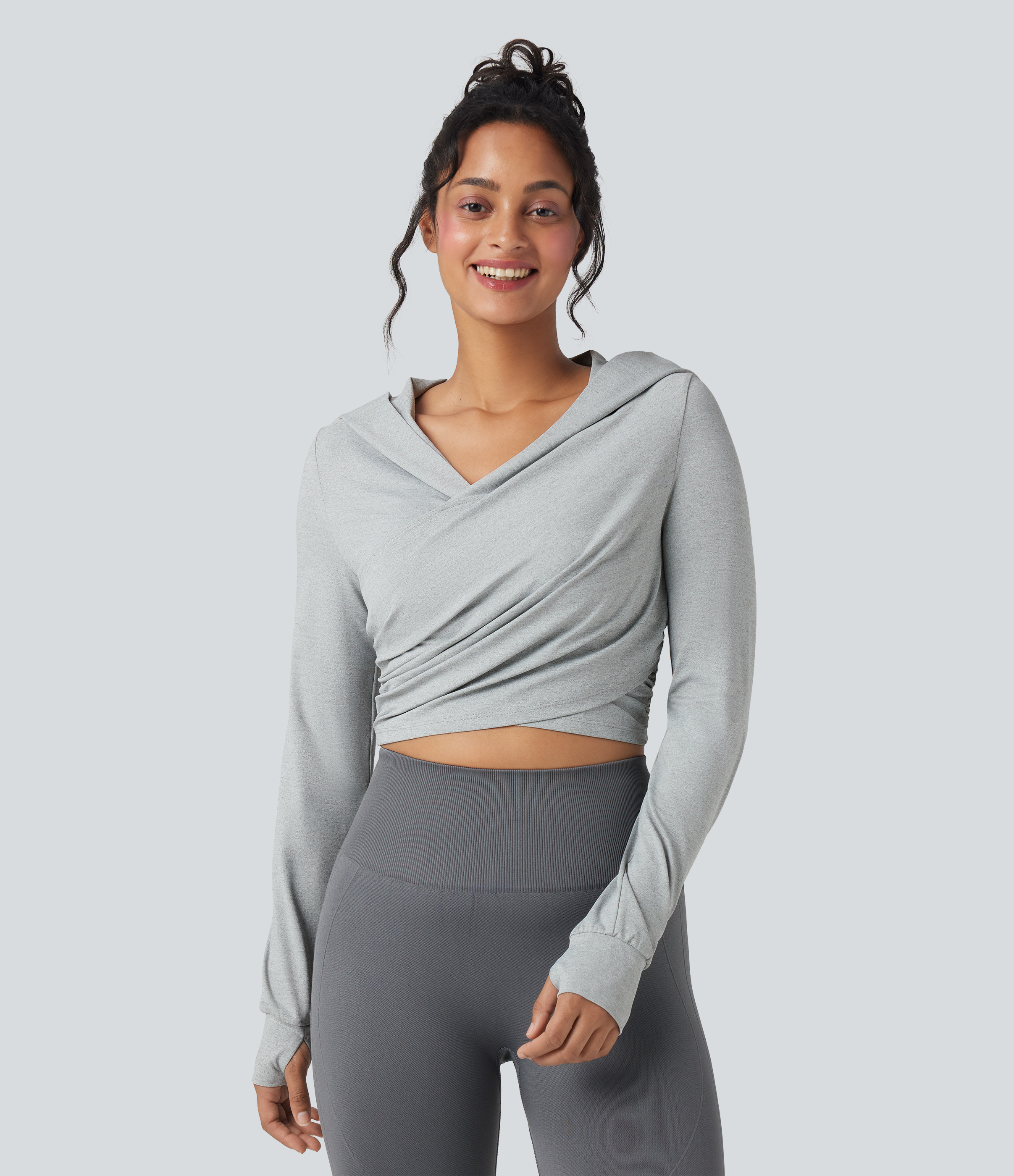Alana Seamless Long Sleeve Thumbhole Crop Top