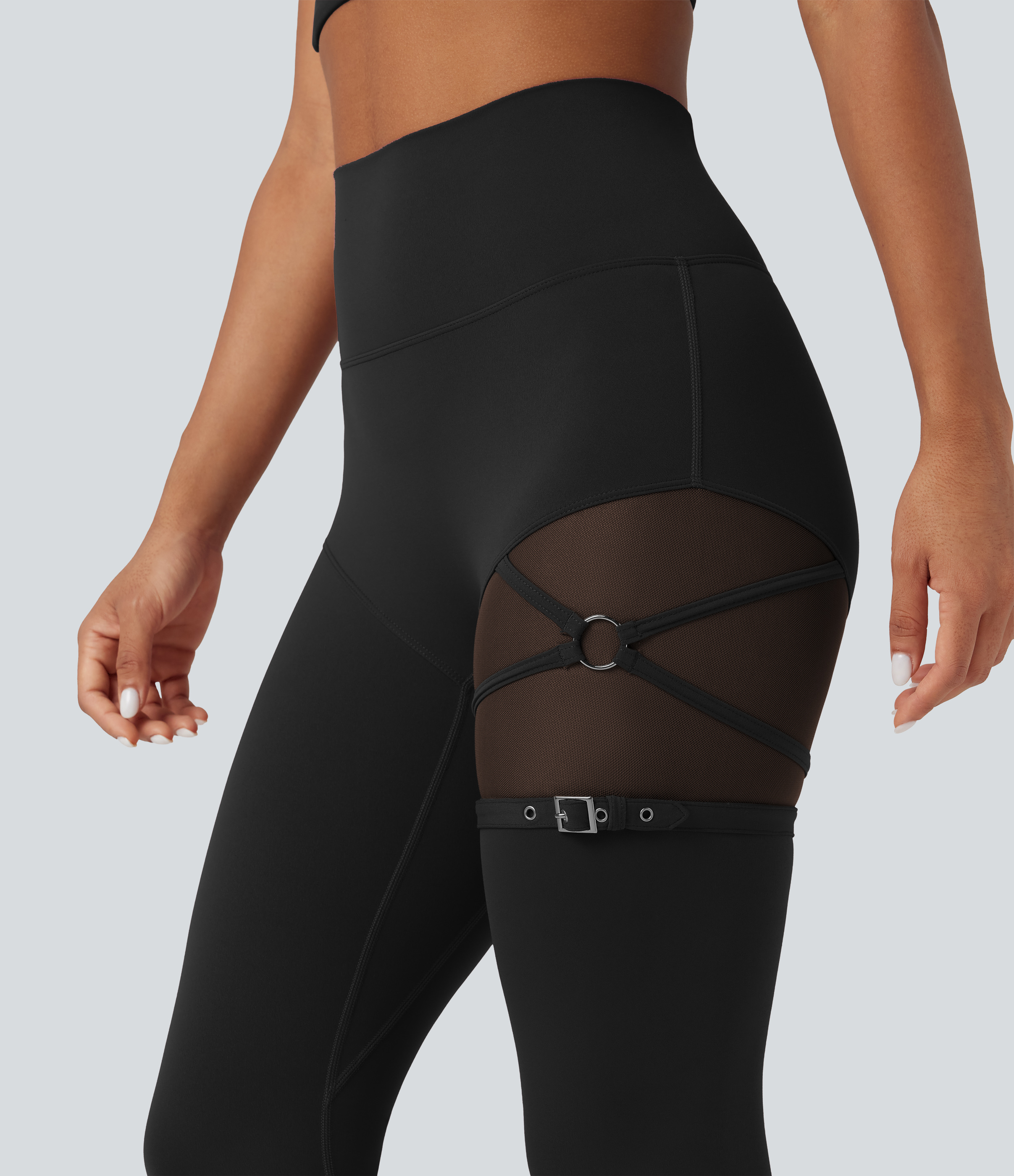 Women's SoftlyZero™ High Waisted Contrast Mesh Adjustable Buckle