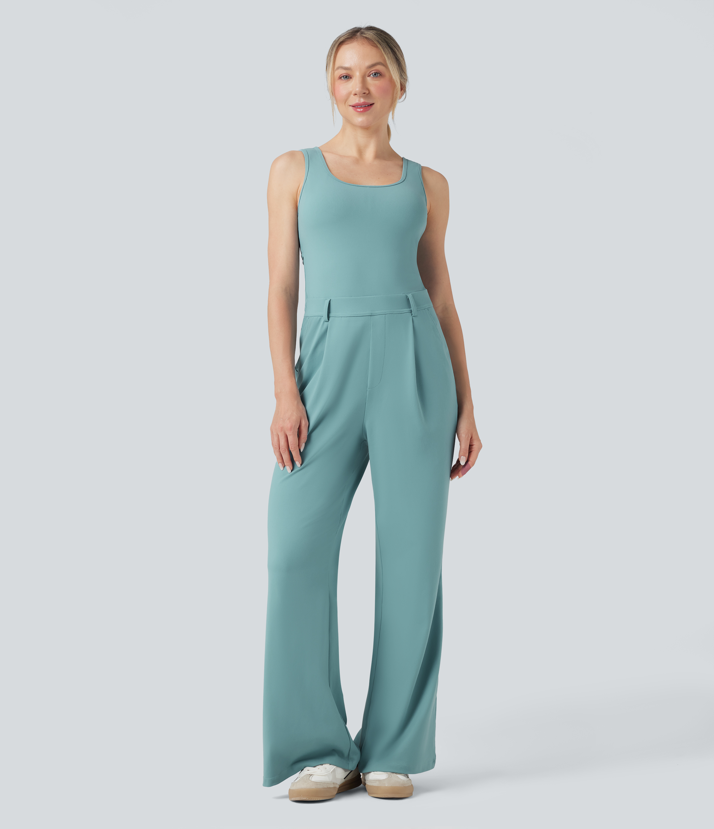 Nile Blue Jumpsuit casual cruzado con bolsillos - Edición Easy Peezy / 2