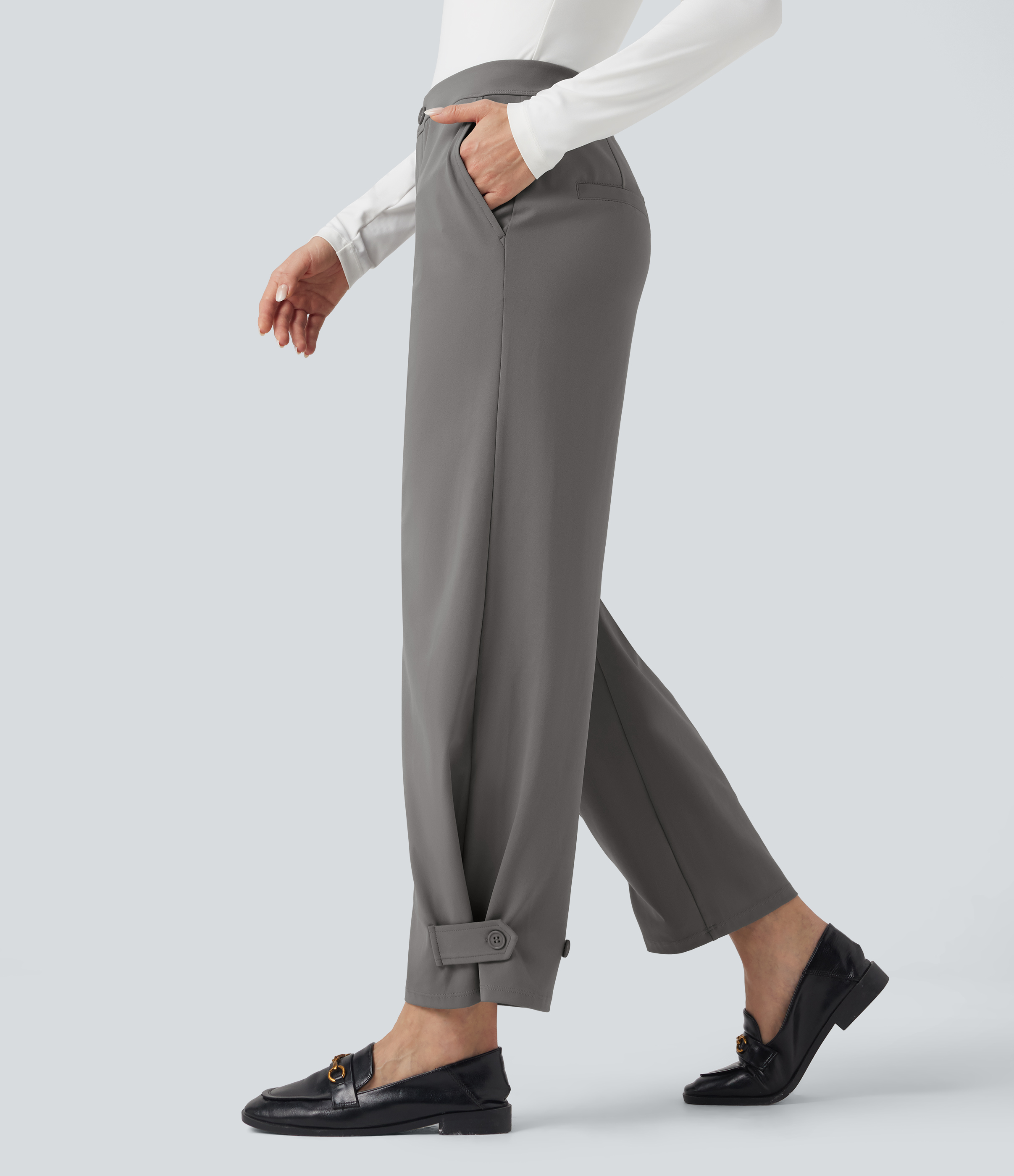 Halara Flex™ DayStretch Mid Rise Adjustable Pant Width Work Tapered Pants with Pockets