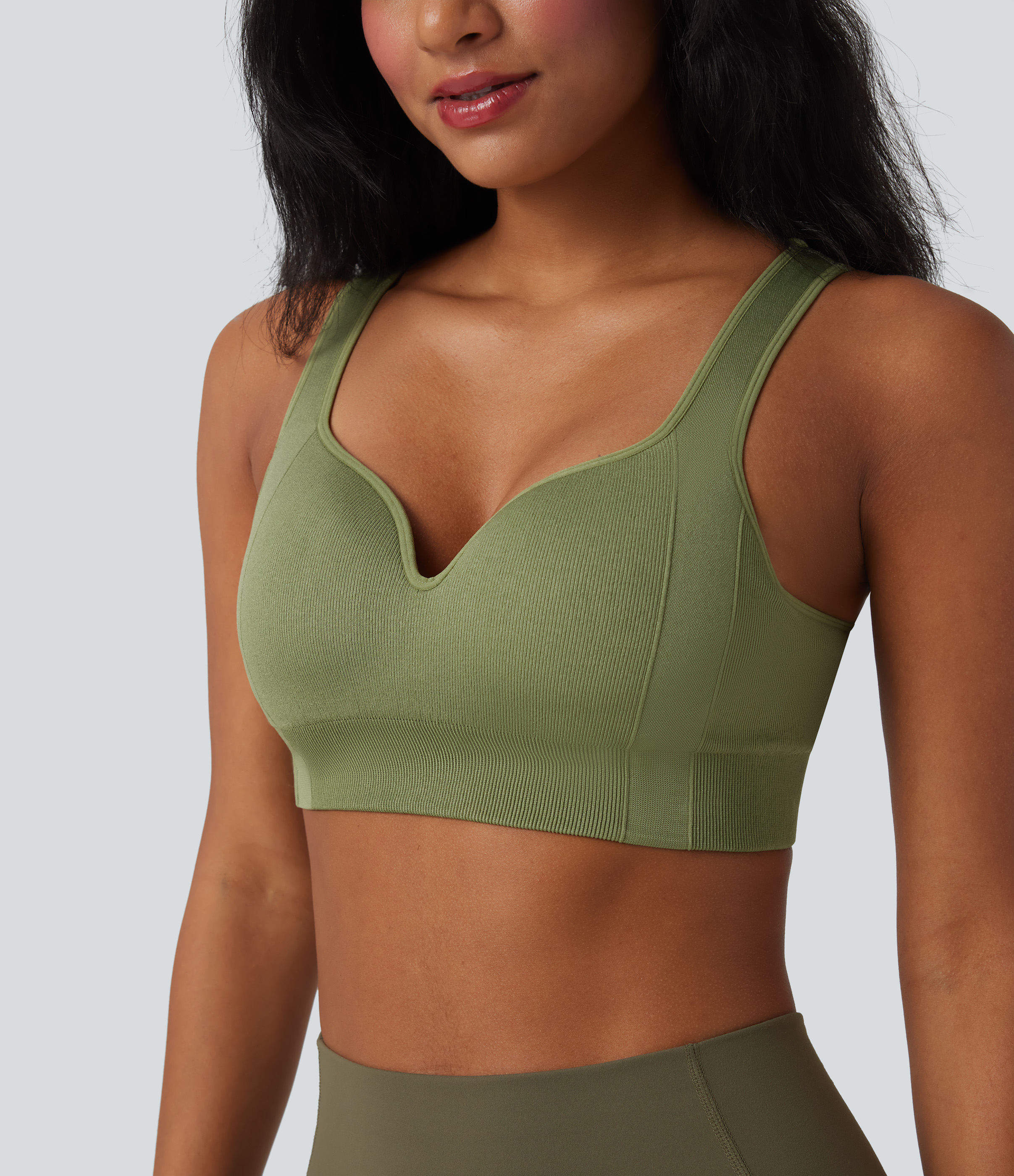 OneForm Seamless Flow Light Support Sweetheart Neck Yoga Sports Bra