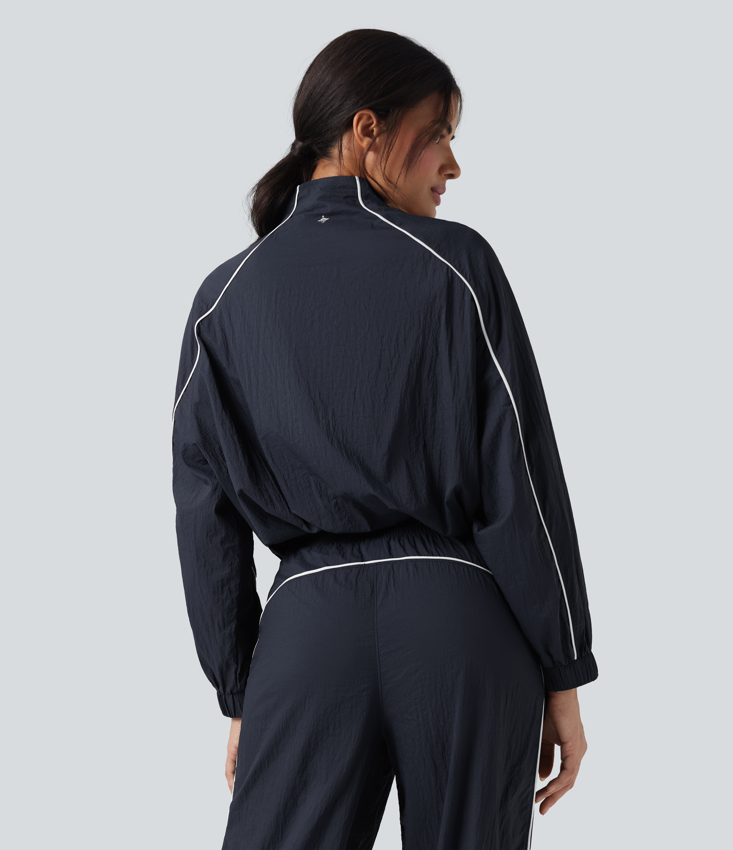 After Midnight Lightweight Durable Water Repellent Color Block Half Zipper Oversized Hiking Jacket / 2