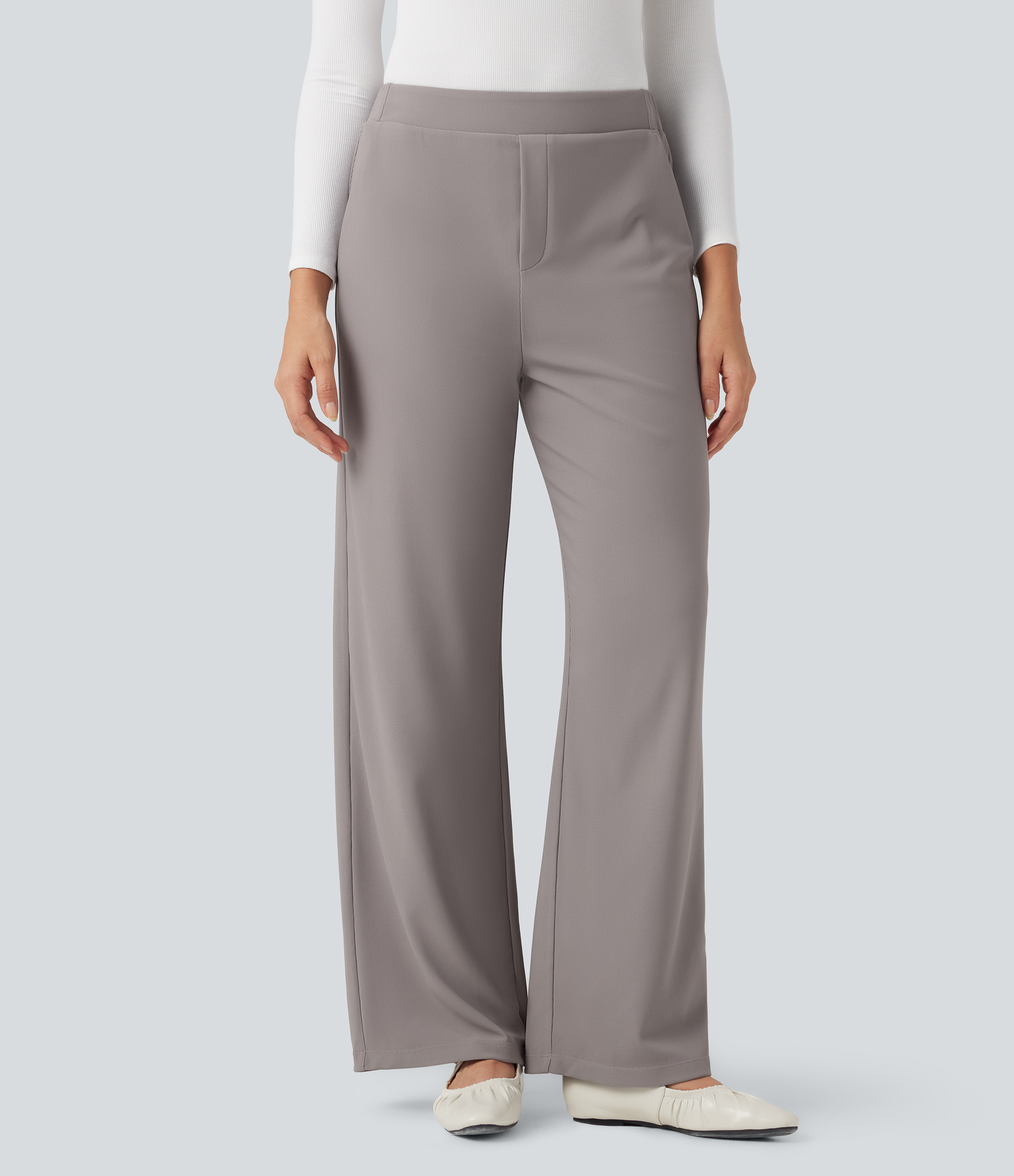 Satellite Pantalon tailleur baggy gaufré Halara Flex™ taille haute avec poches / 2