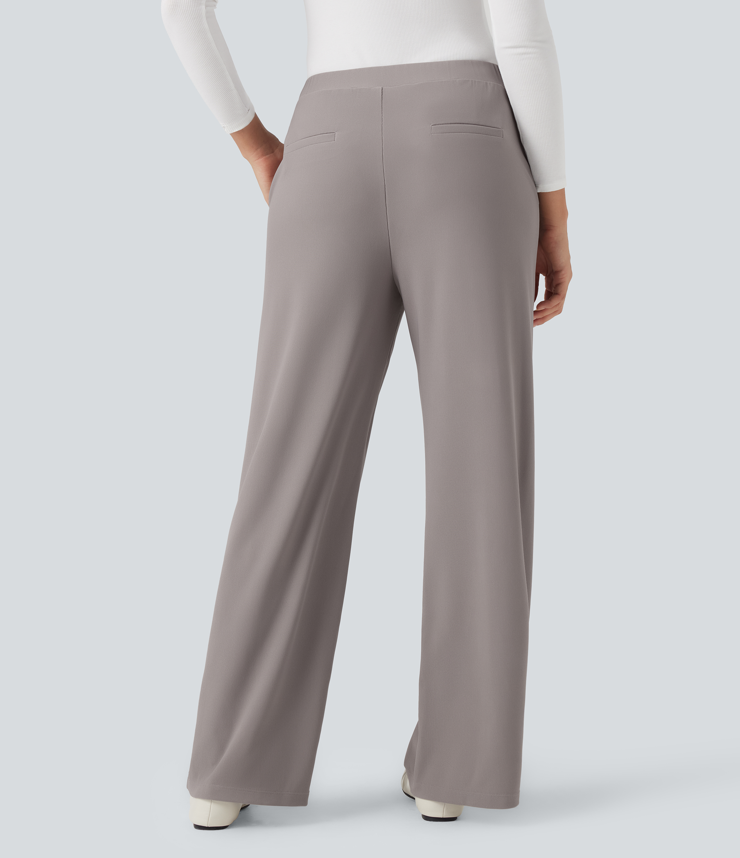 Halara Flex™ High-waisted Micro Waffle Work Baggy Pants with Pockets