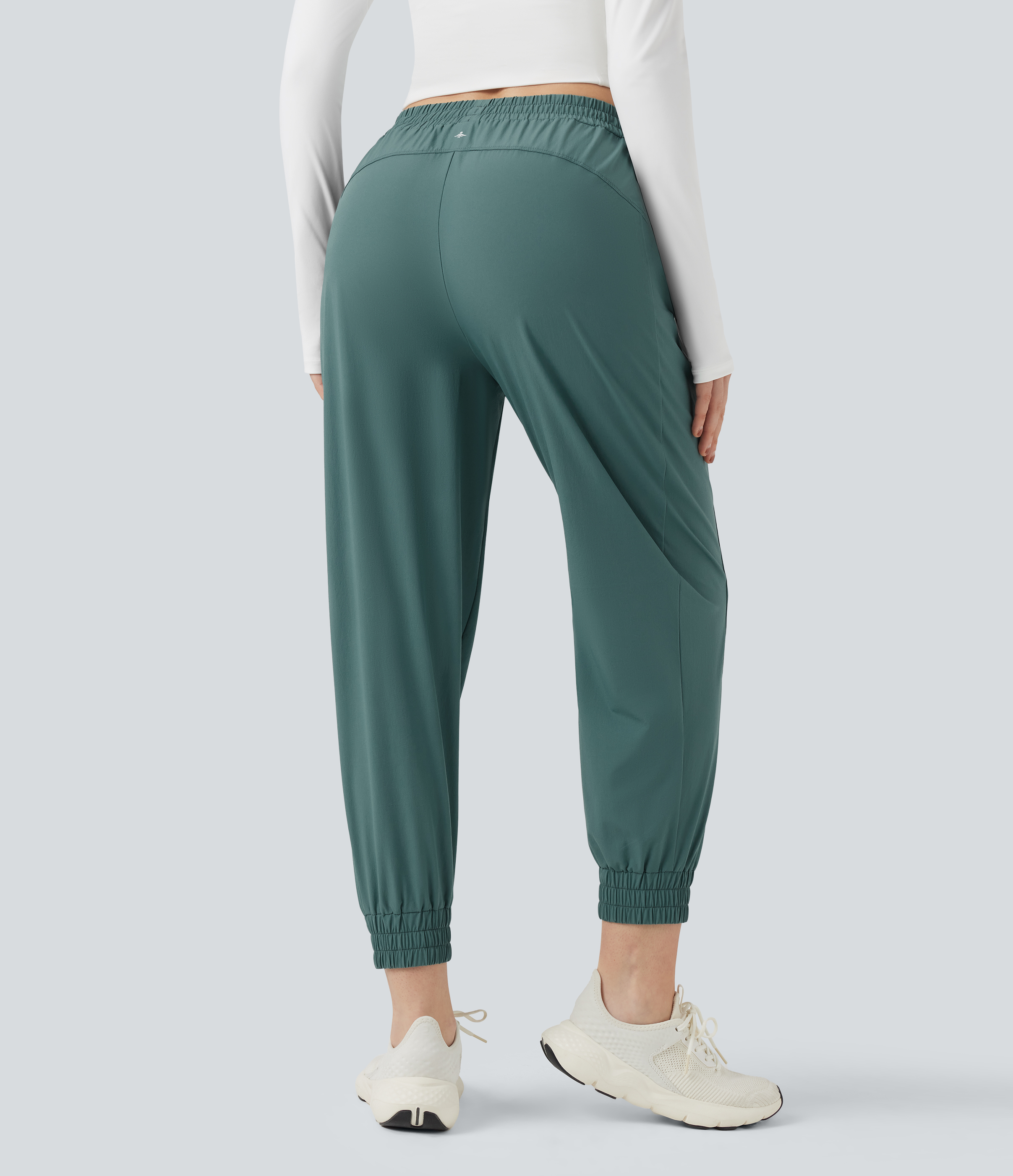 Blue Spruce Pantalones deportivos de senderismo de tiro medio resistentes al agua y al desgaste con cordón y bolsillos / 2