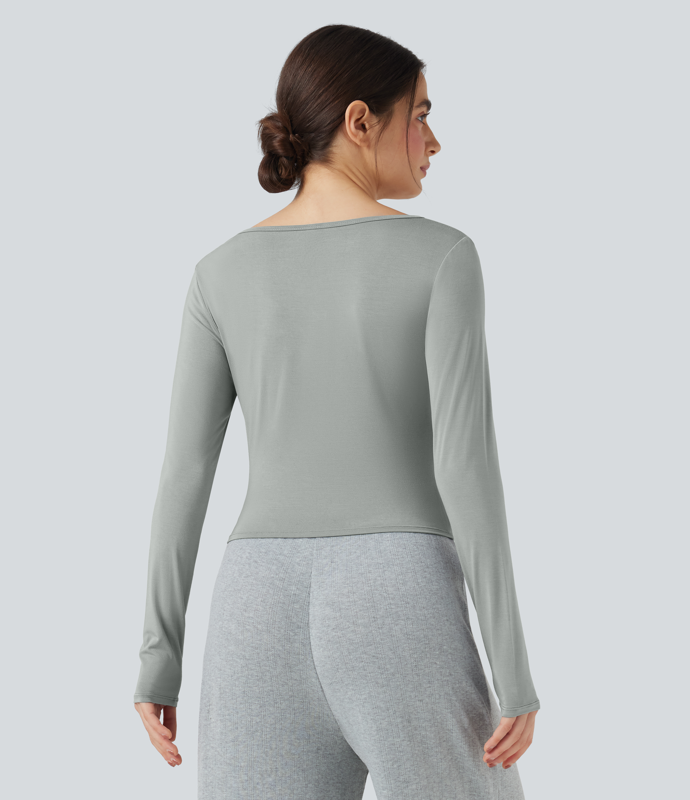 Belgian Block Henley Neck Long Sleeve Lounge Top / 2