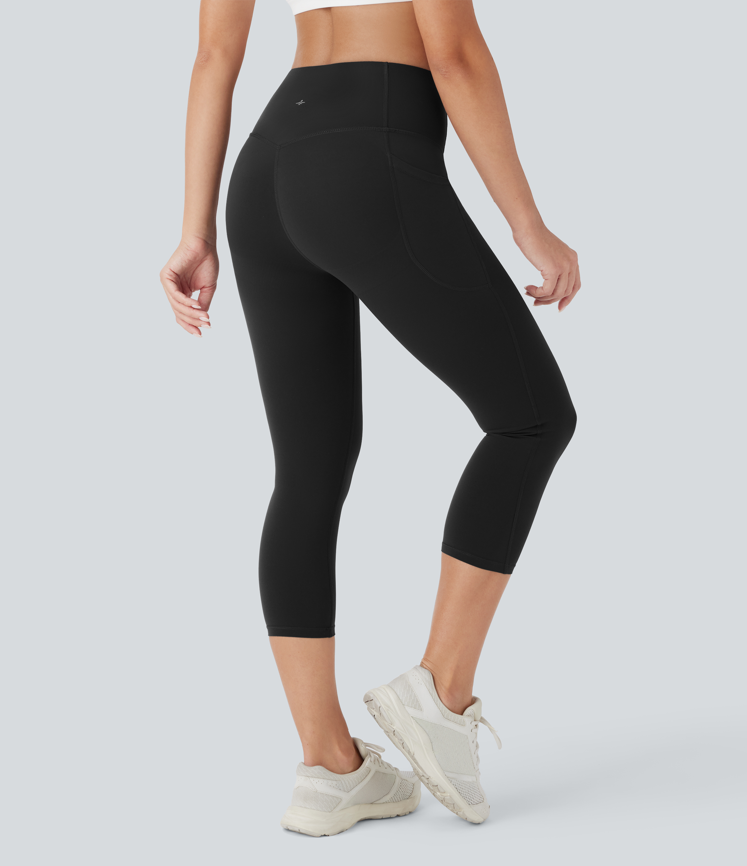 Halara UltraSculpt™ High Waisted Butt Lifting Tummy Control Shaping Capri Tights Women Active Scrunch Leggings with Pockets