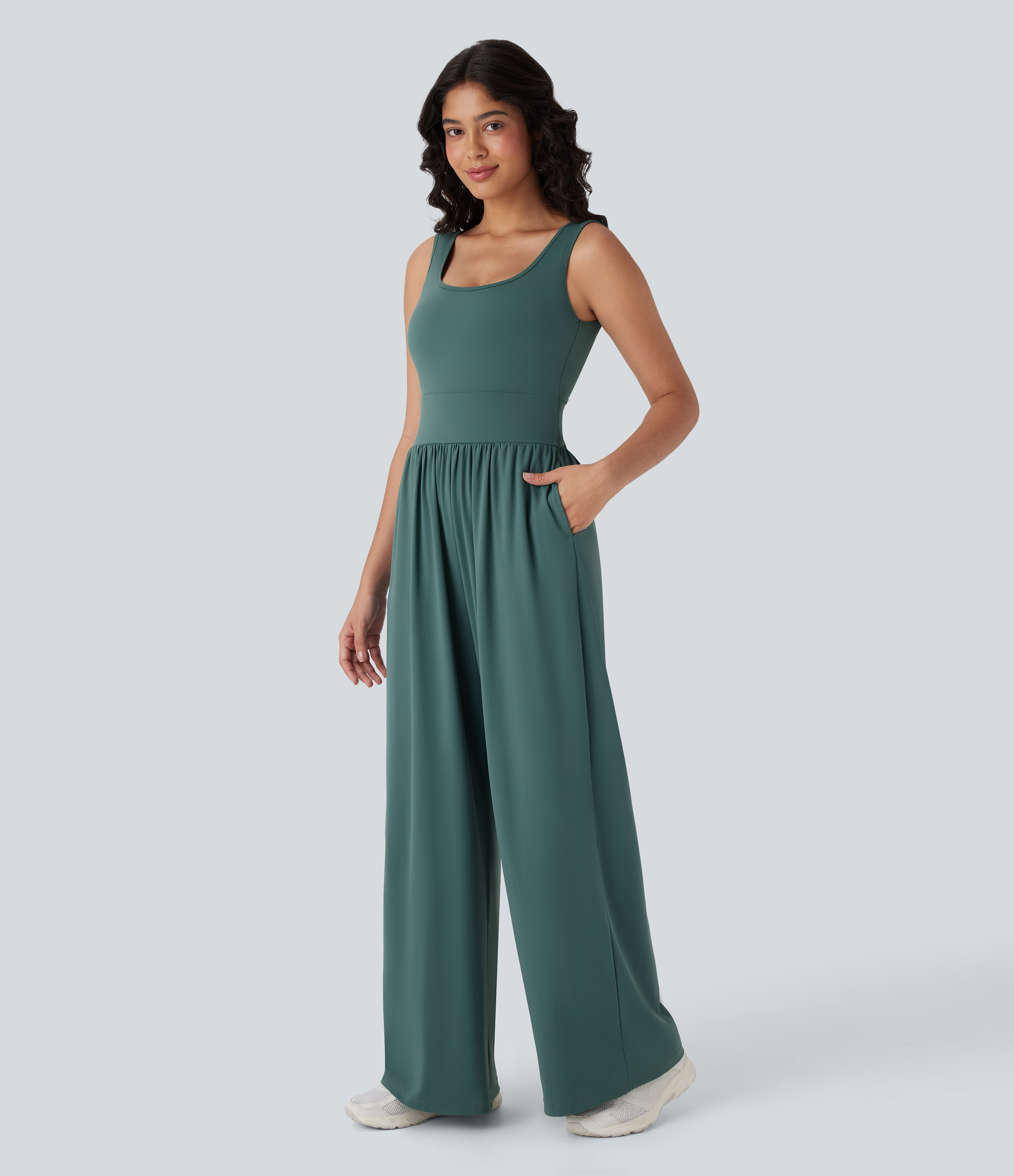 SoftlyZero™ Mono de yoga aireado de pierna ancha con tacto fresco y bolsillos – Fácil