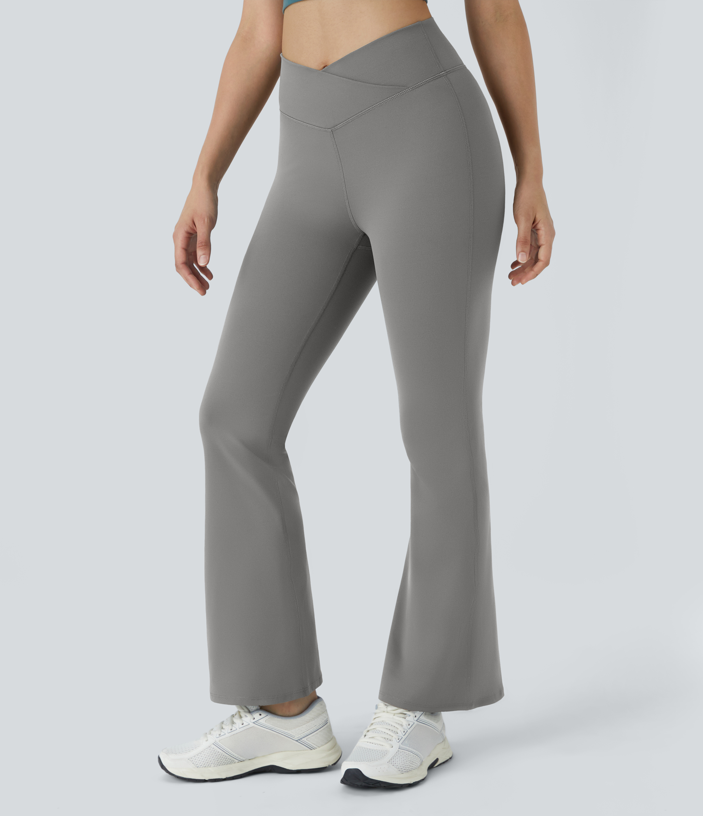 Women's High Waisted Crossover Flare Yoga Leggings - Halara