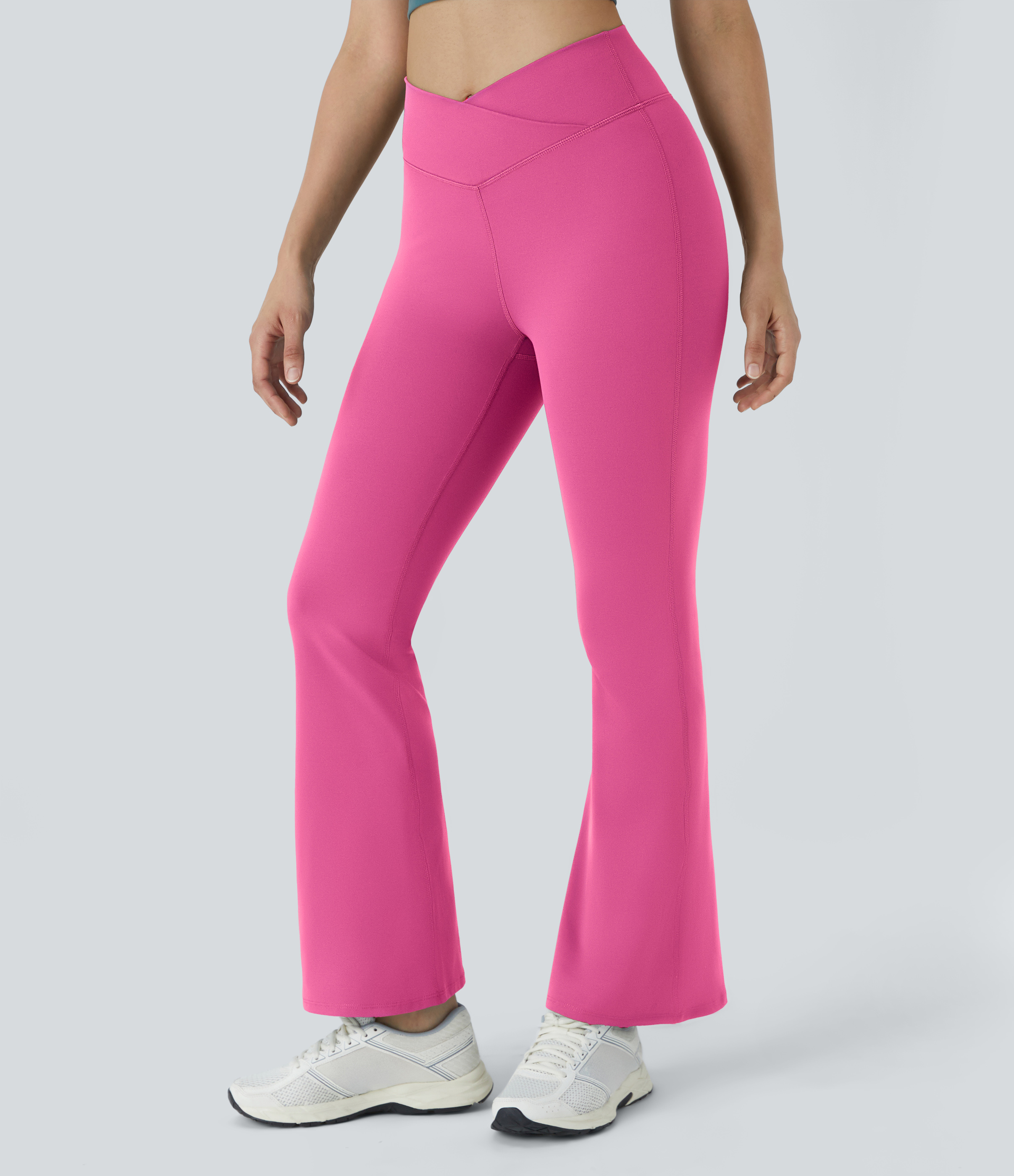 Women's High Waisted Crossover Flare Yoga Leggings - Halara