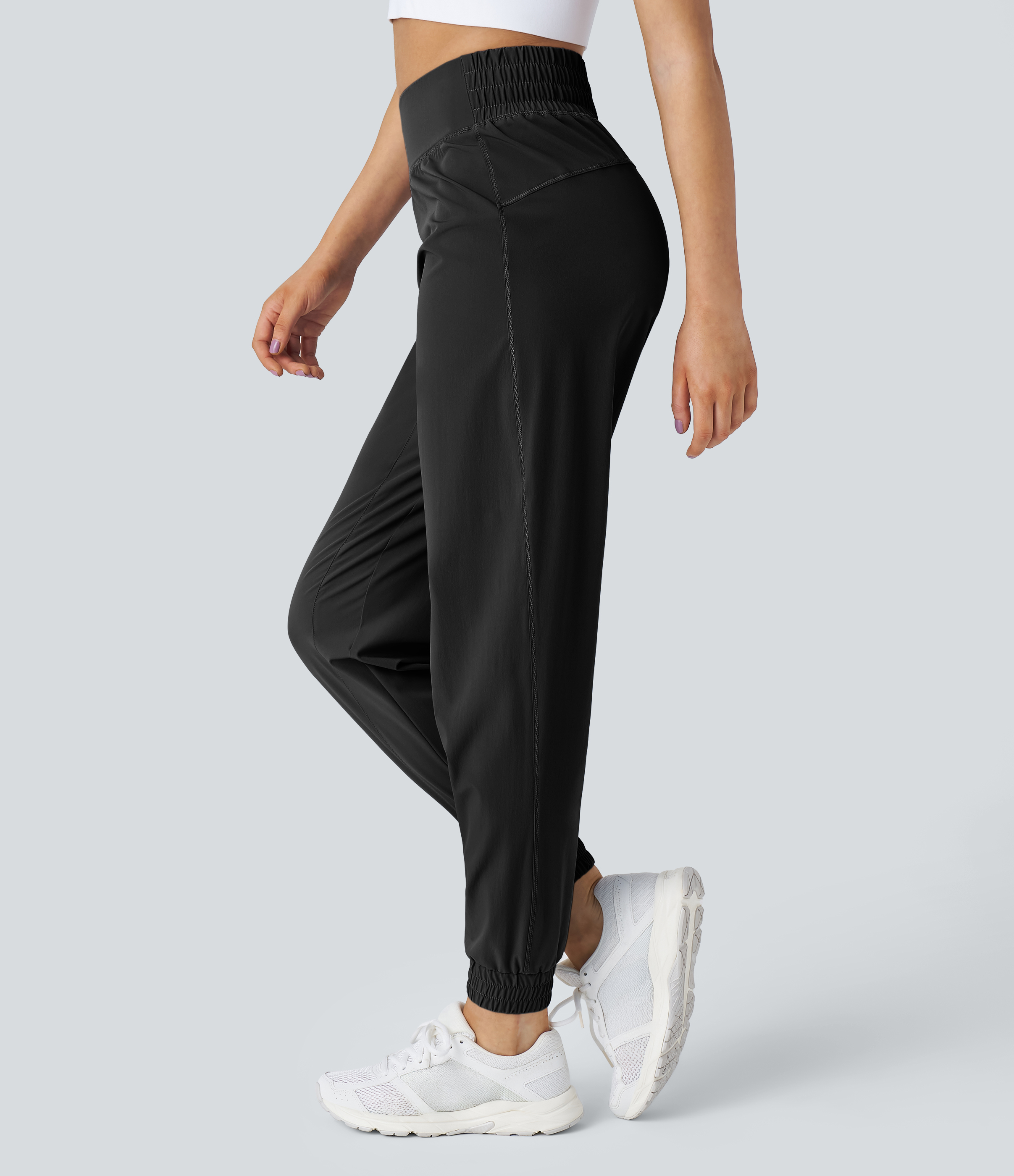 High-waisted elastic waistband hiking jogging pants
