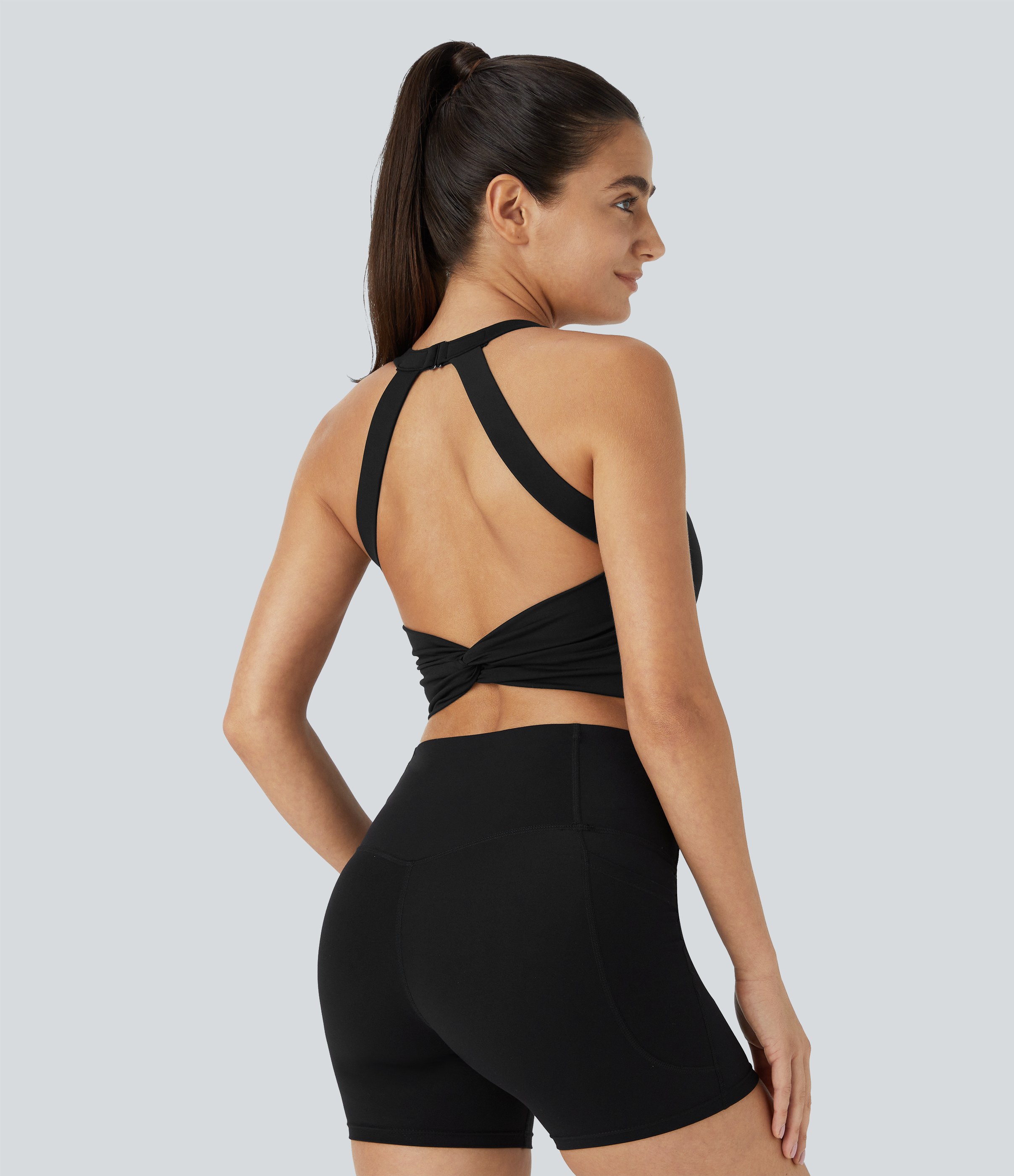 SoftlyZero™ Plush Cut Out Cropped Yoga Tank Top