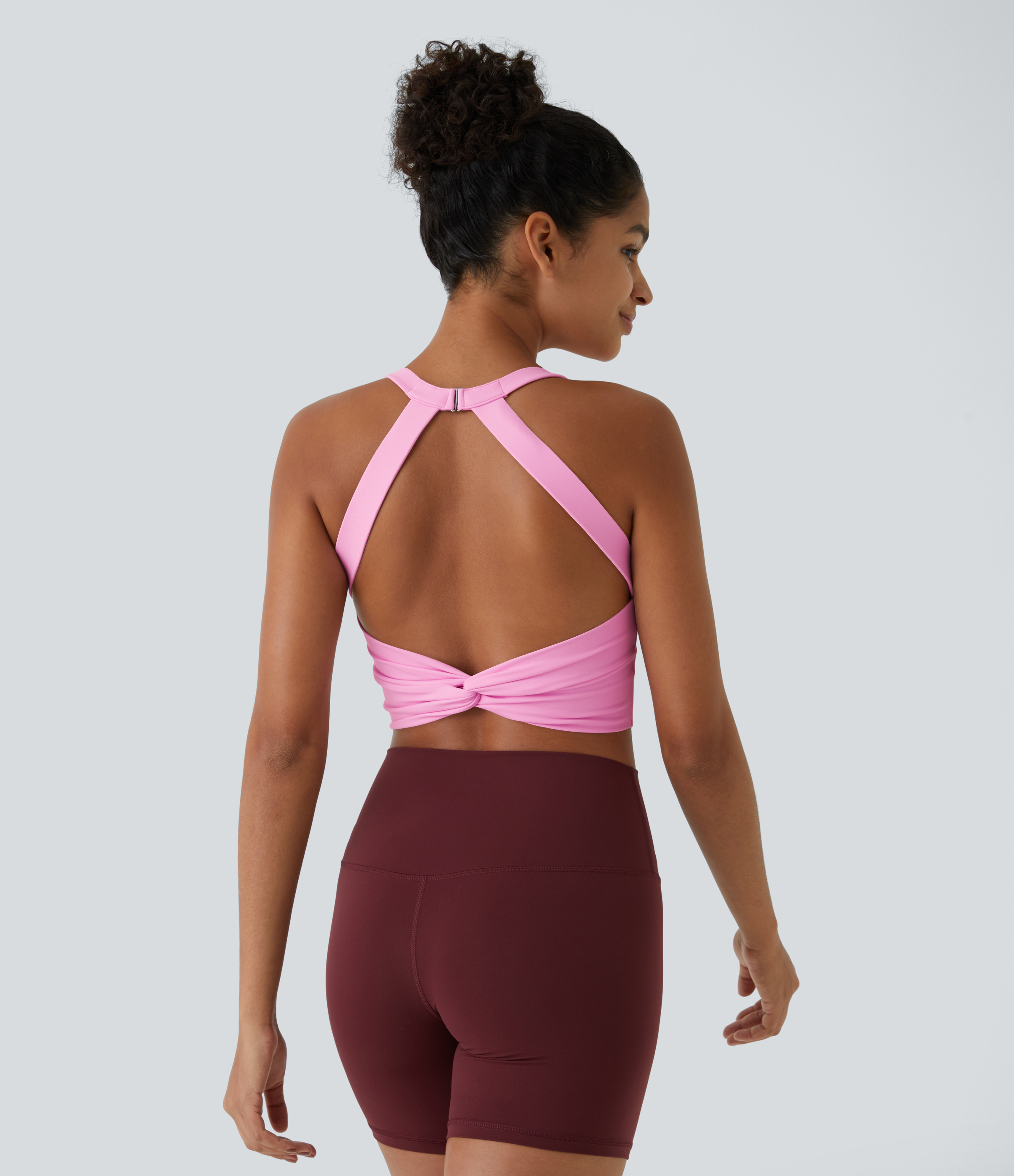 Softlyzero™ Plush Backless Cutout Twist Cropped Yoga Tank Top