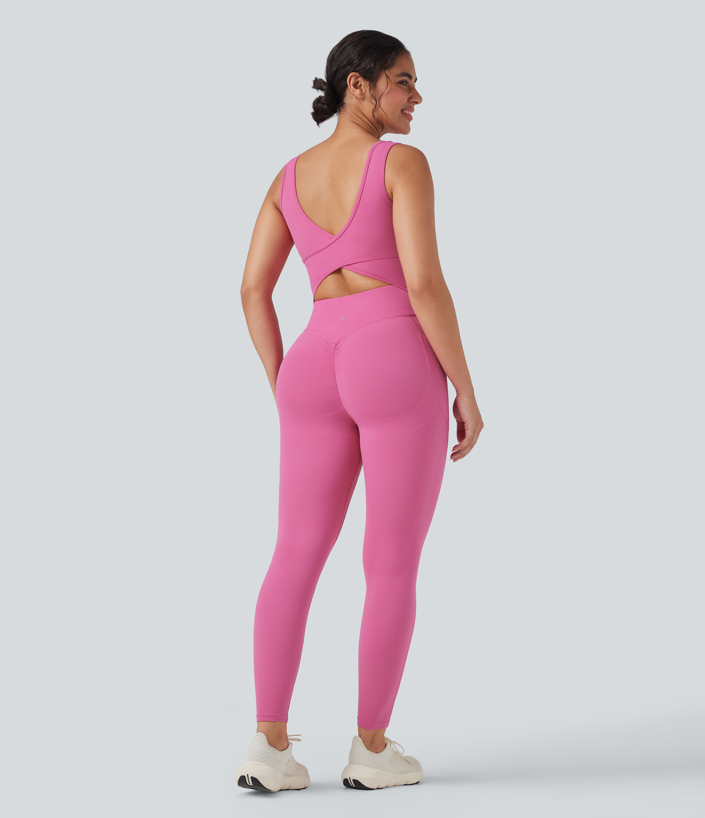 Halara UltraSculpt™ V Neck Butt Lifting Workout Jumpsuit with Pockets