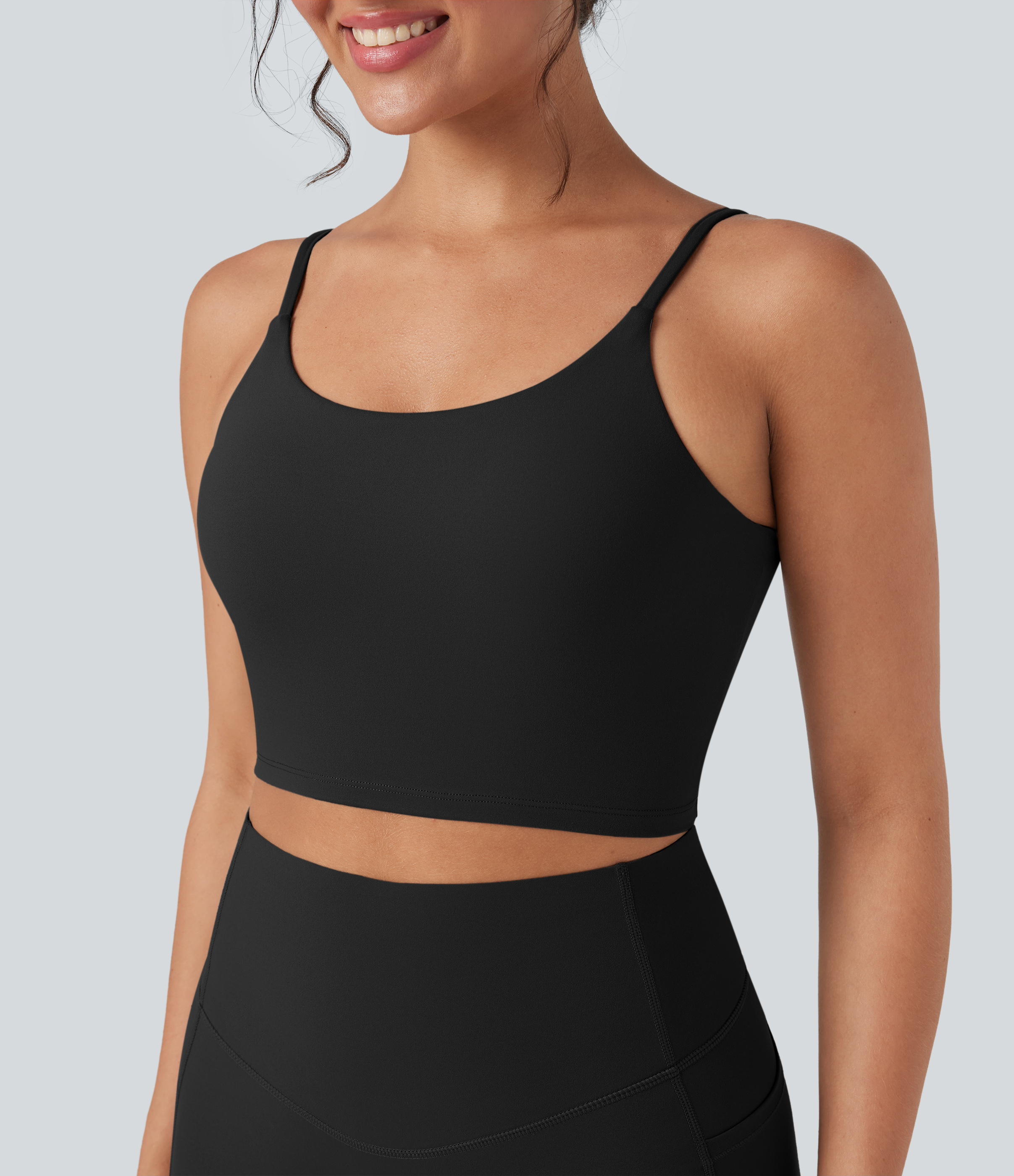 Noir Débardeur de yoga cropped Halara UltraSculpt™ / 1