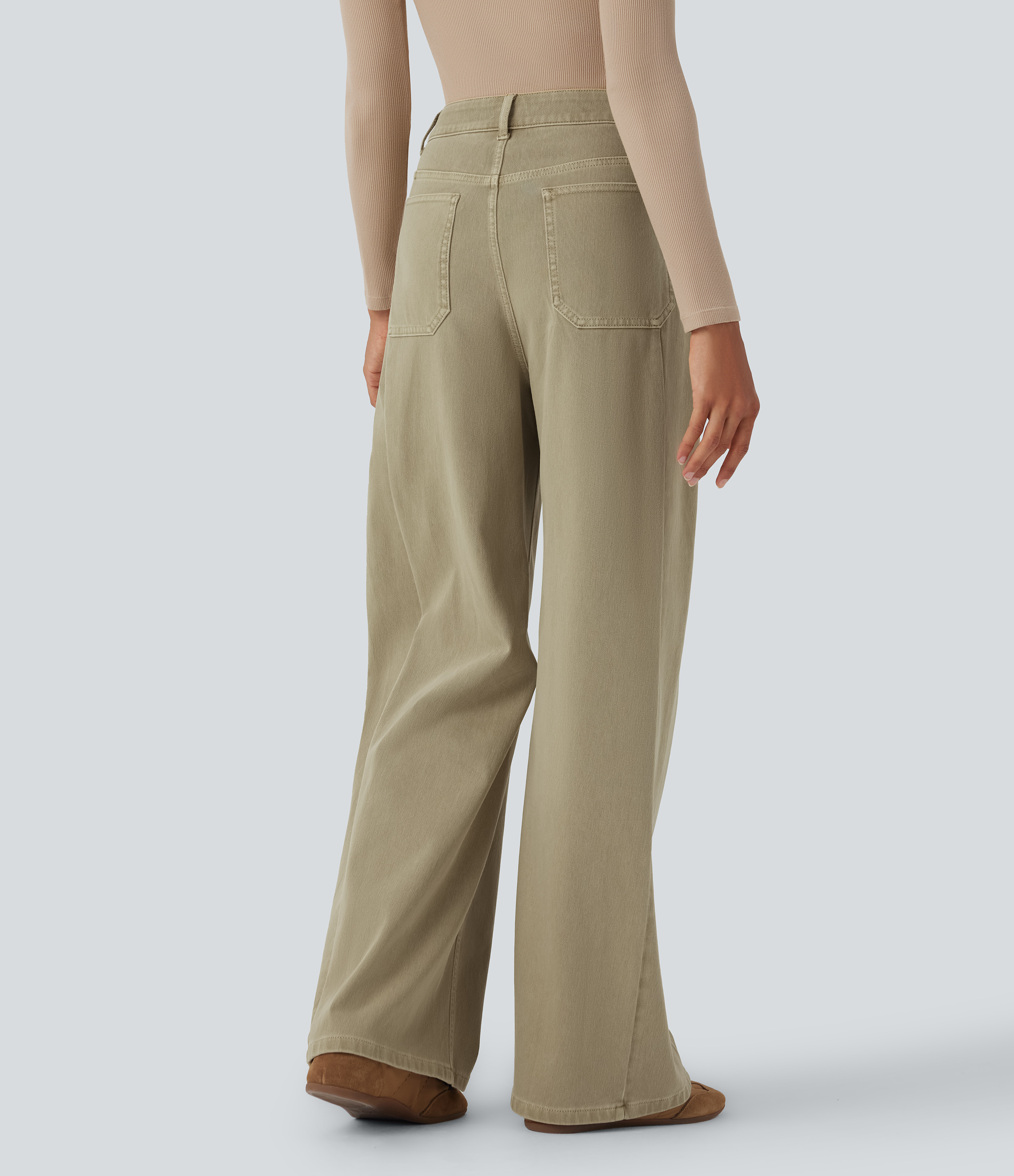 Peyote Brown Denim Jean coloré Halara Flex™ taille haute avec poches / 2