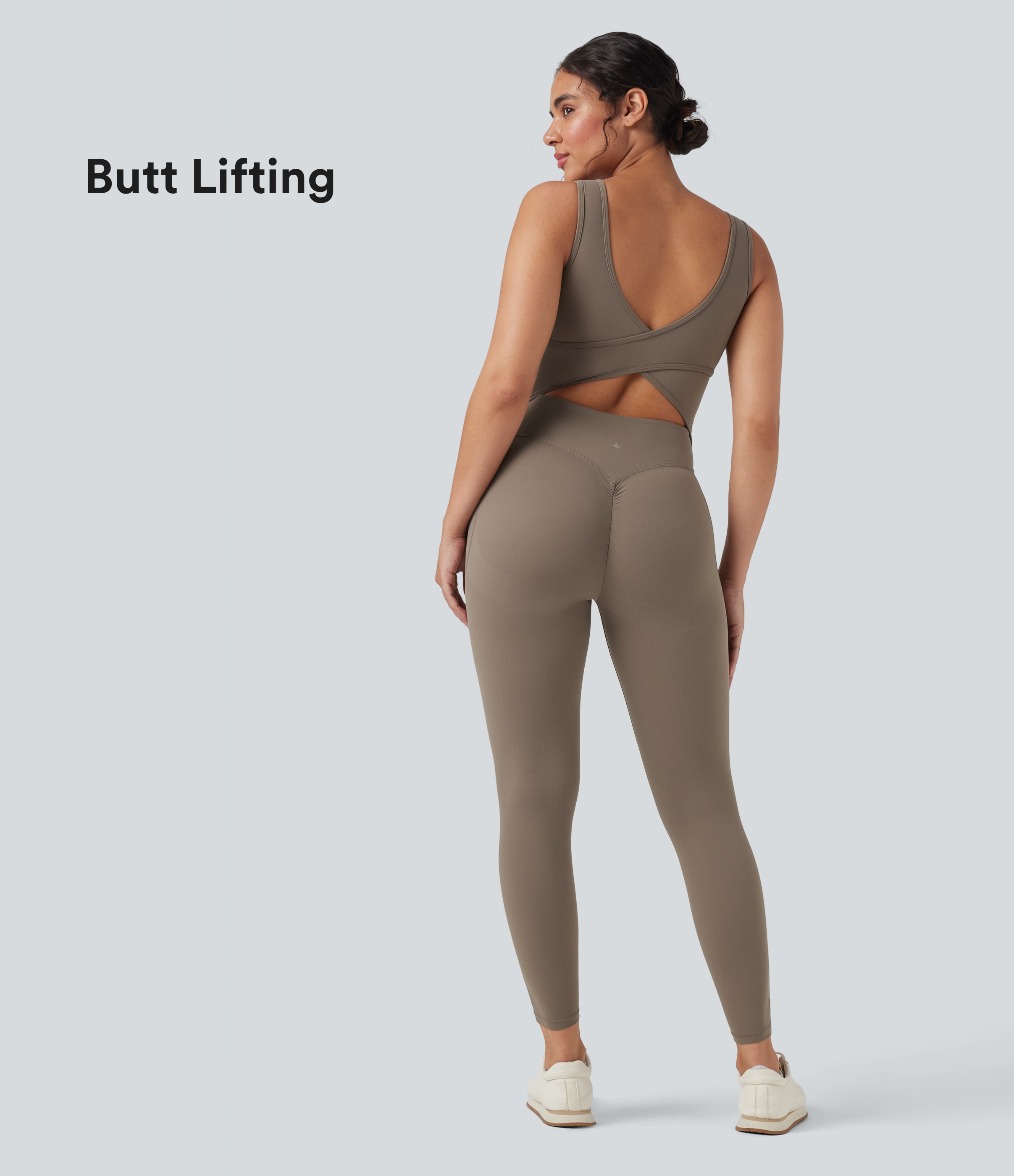 Halara UltraSculpt™ V Neck Butt Lifting Workout Jumpsuit with Pockets