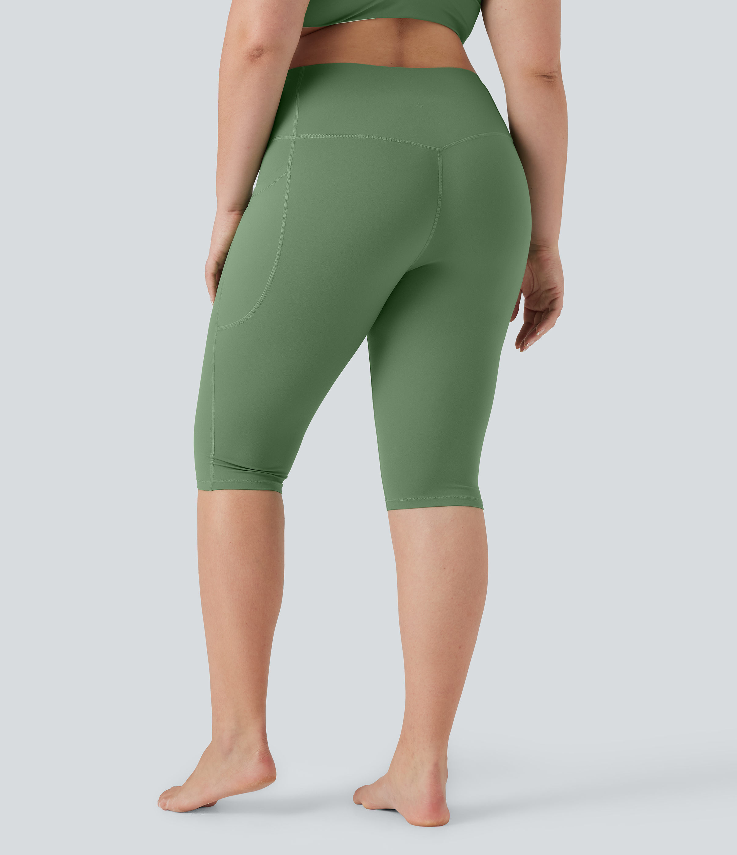 Kashmir Halara UltraSculpt™ SoCinched leggings capri da yoga a vita alta, modellanti sulla pancia per taglie plus, con tasche / 2