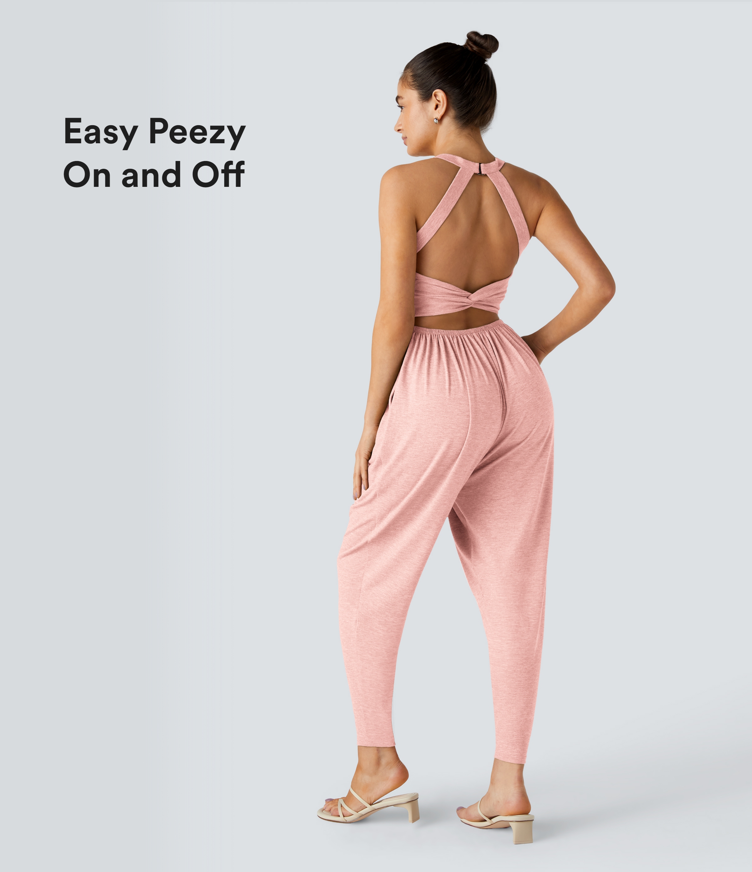 U Neck Pocket Harem Casual Jumpsuit-Easy Peezy Edition
