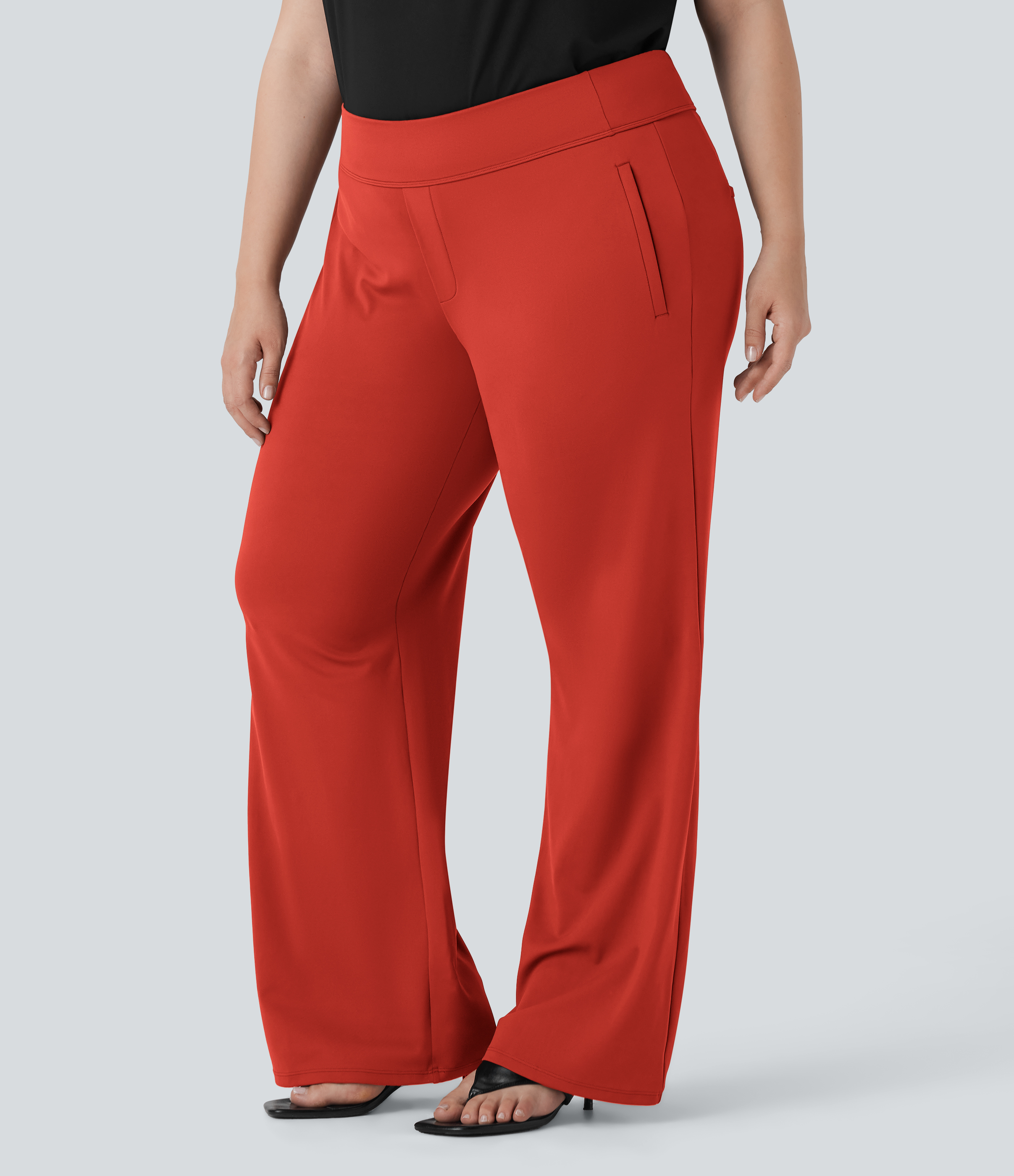 Plus Size Halara Flex™ DayStretch High Waisted Work Flare Pants with Side Zip Pockets