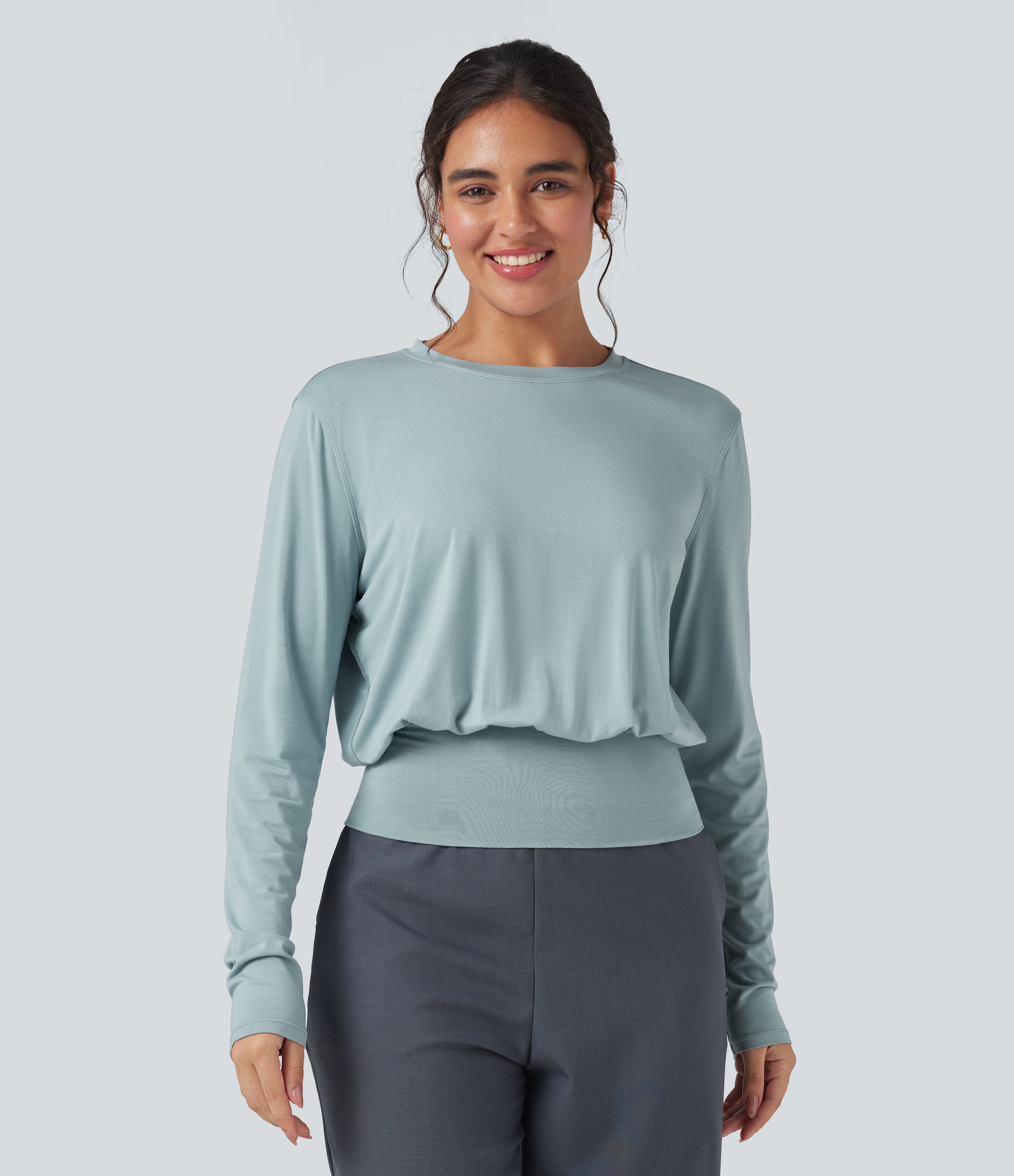 Rundhals Langarm Arbeits-T-Shirt