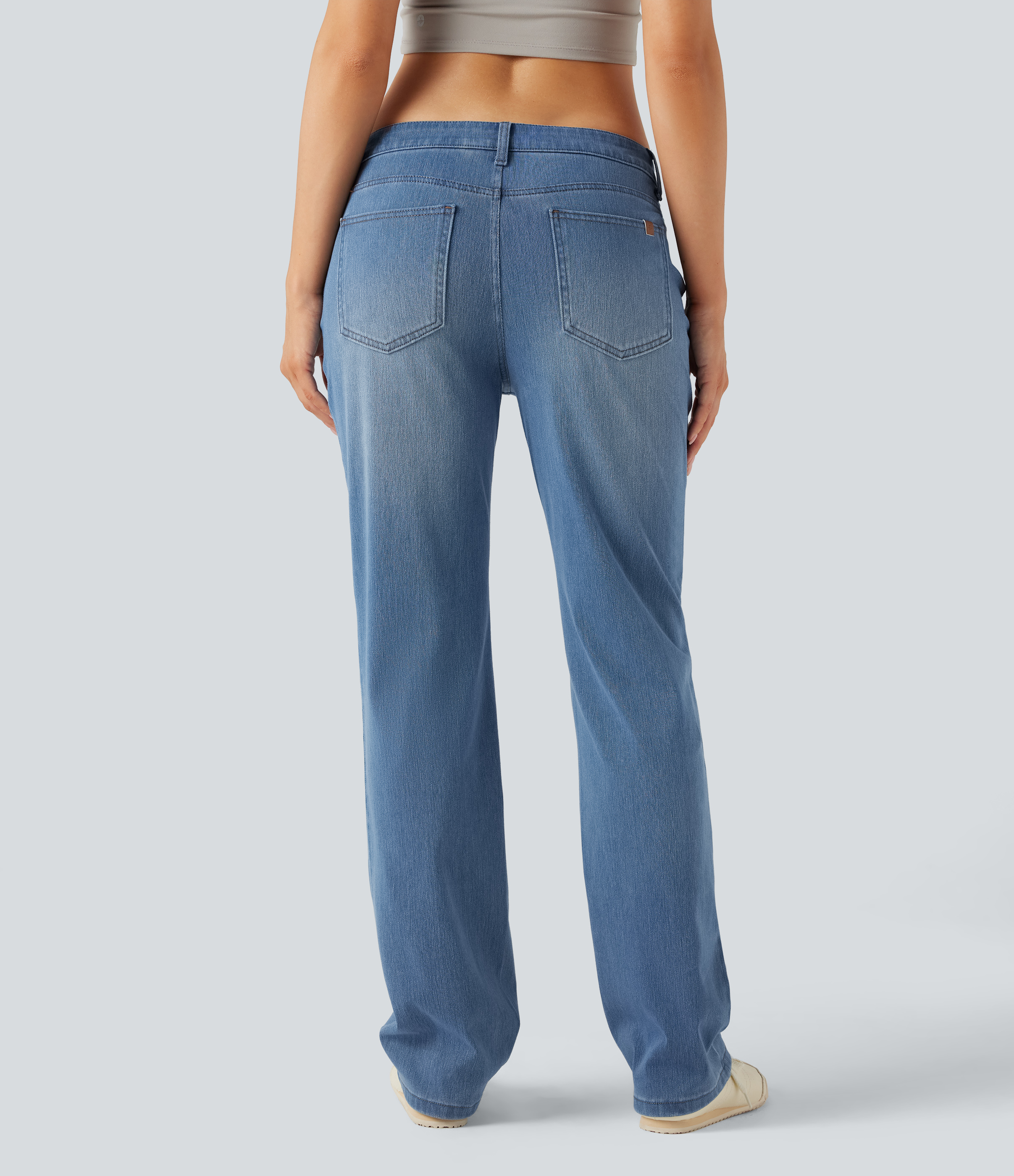 Malibu Blue Denim Jean ajusté Halara Flex™ taille basse avec poches / 2