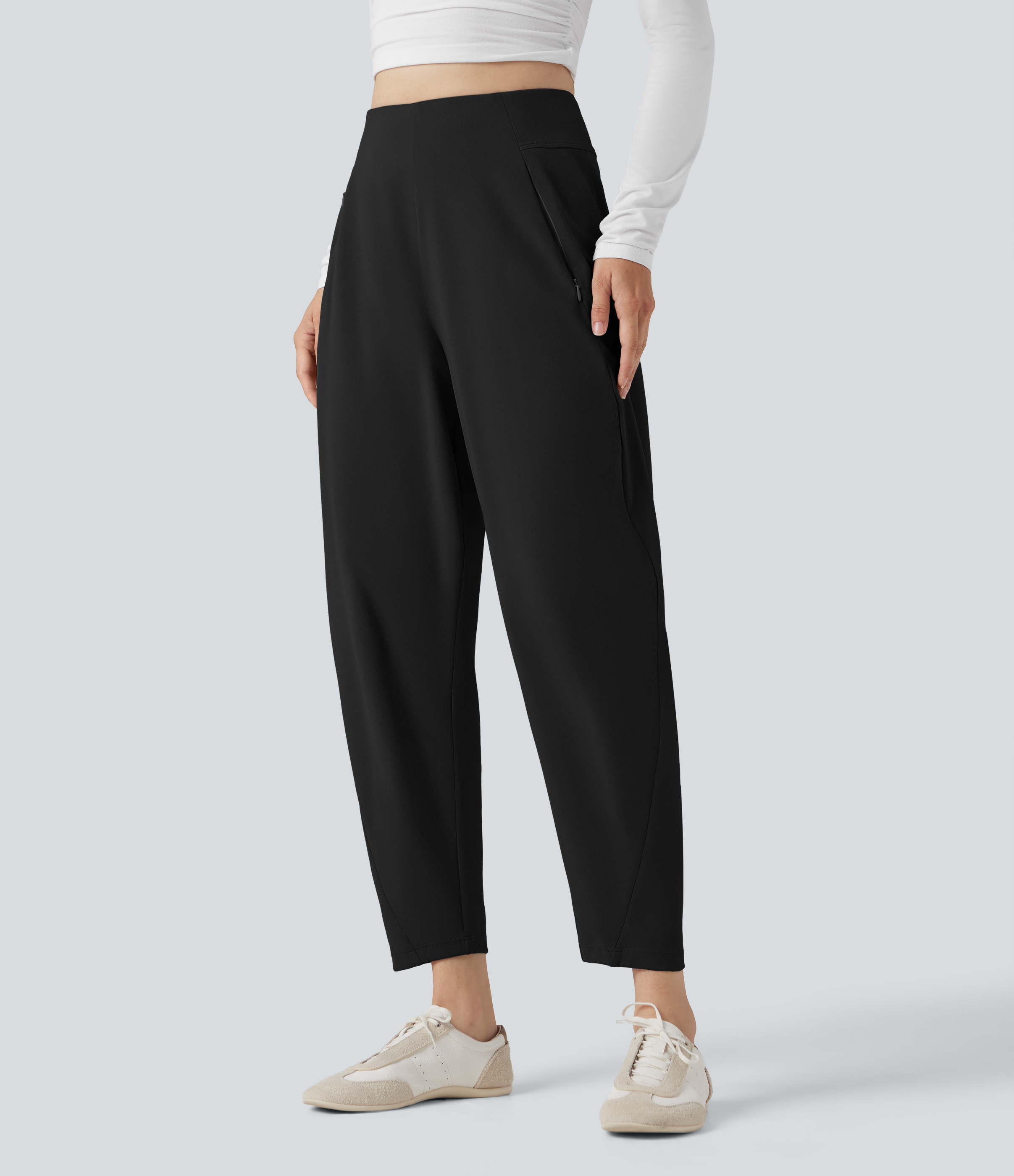 DayStretch High Waisted Casual Tapered Pants with Pockets