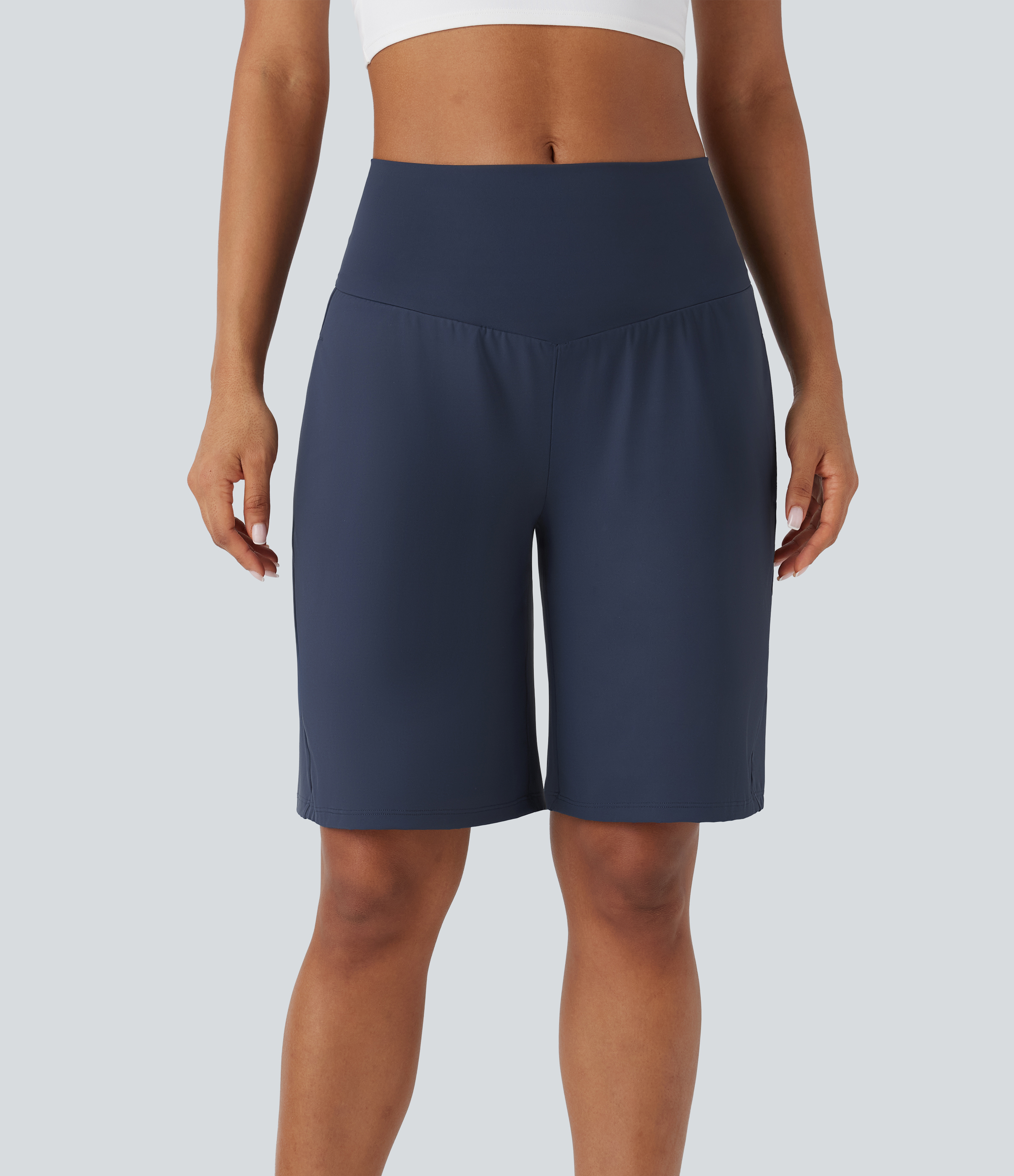 SoftlyZero™ Airy High Waisted Pockets InstantCool Yoga Bermuda Shorts