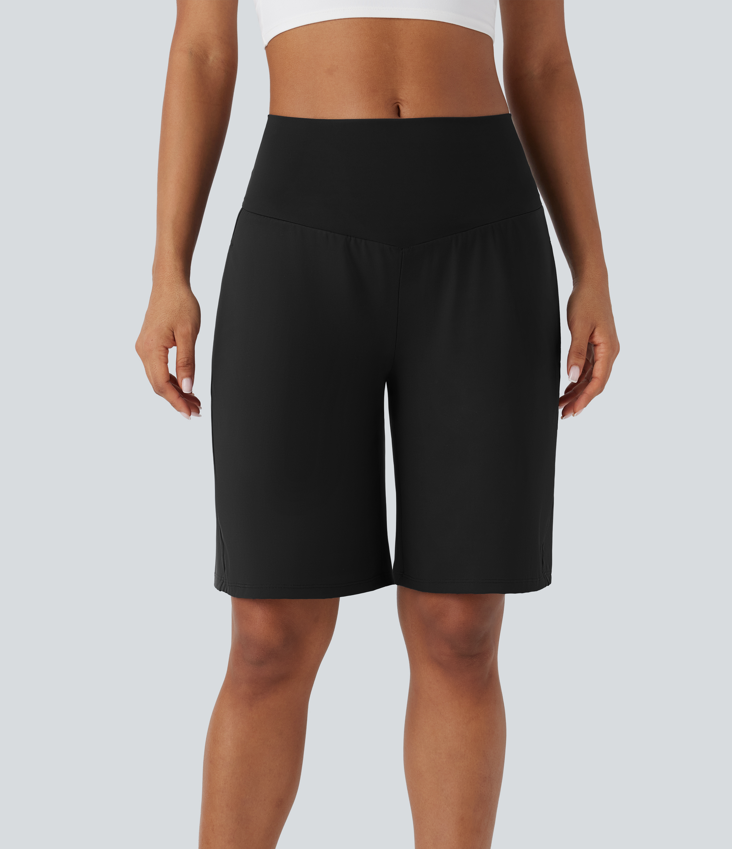 Softlyzero™ Airy Bermuda de yoga taille haute avec poches multiples et toucher frais