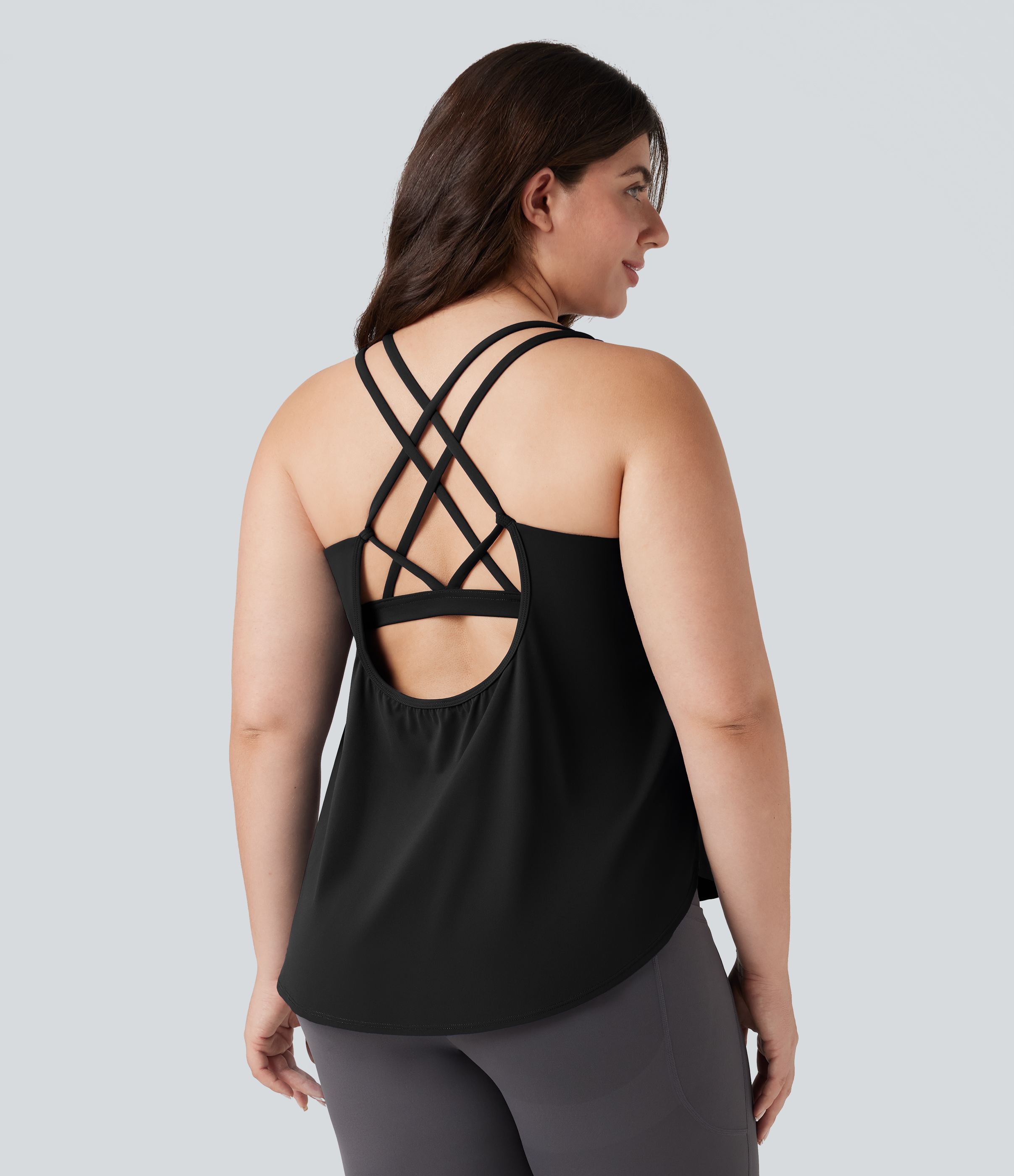 Plus Size Halara UltraSculpt™ Round Neck Curved Hem Running Tank Top