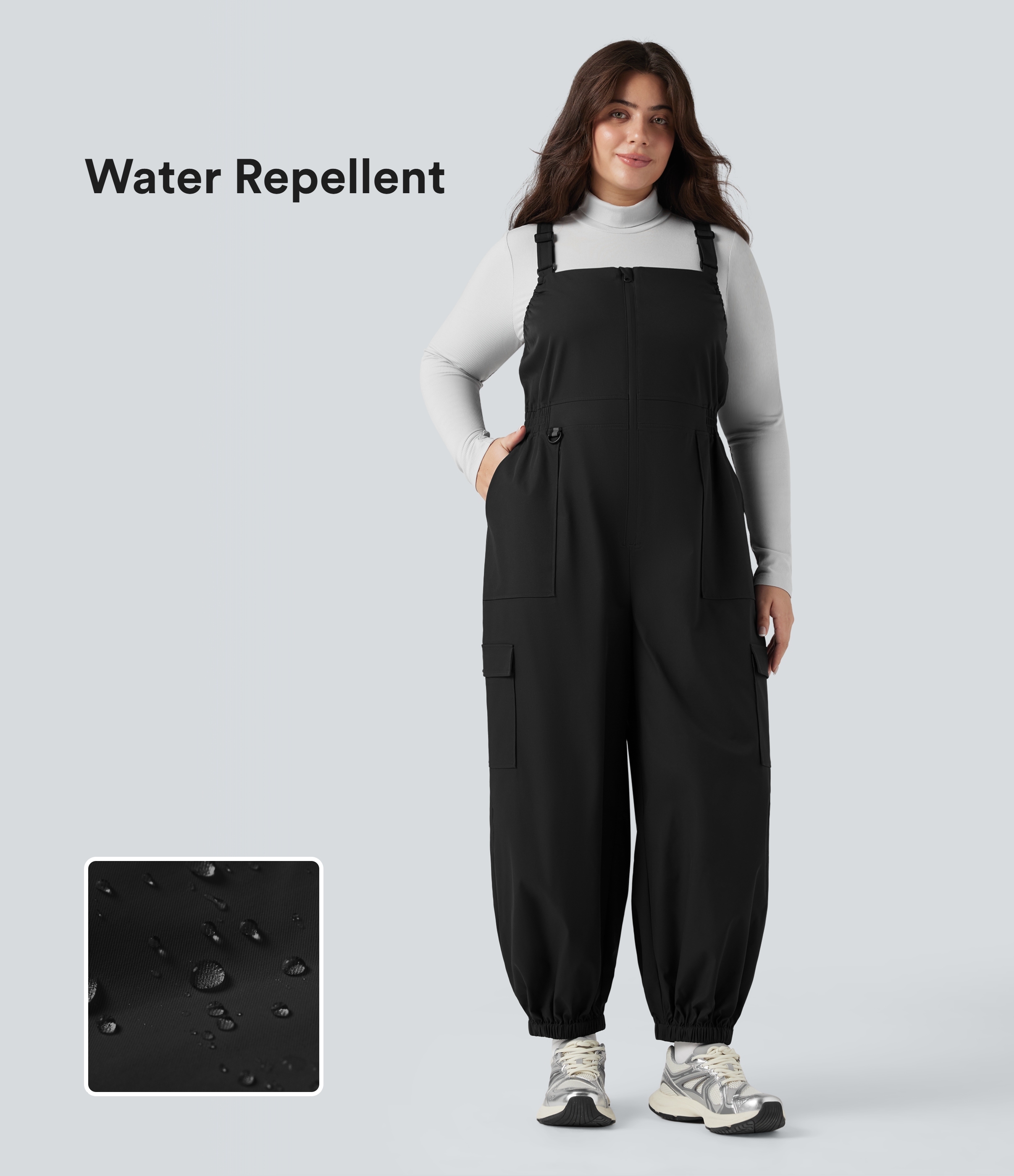 Water Repellent Wear-Resistant Zipper Pockets Hiking Plus Size Overalls
