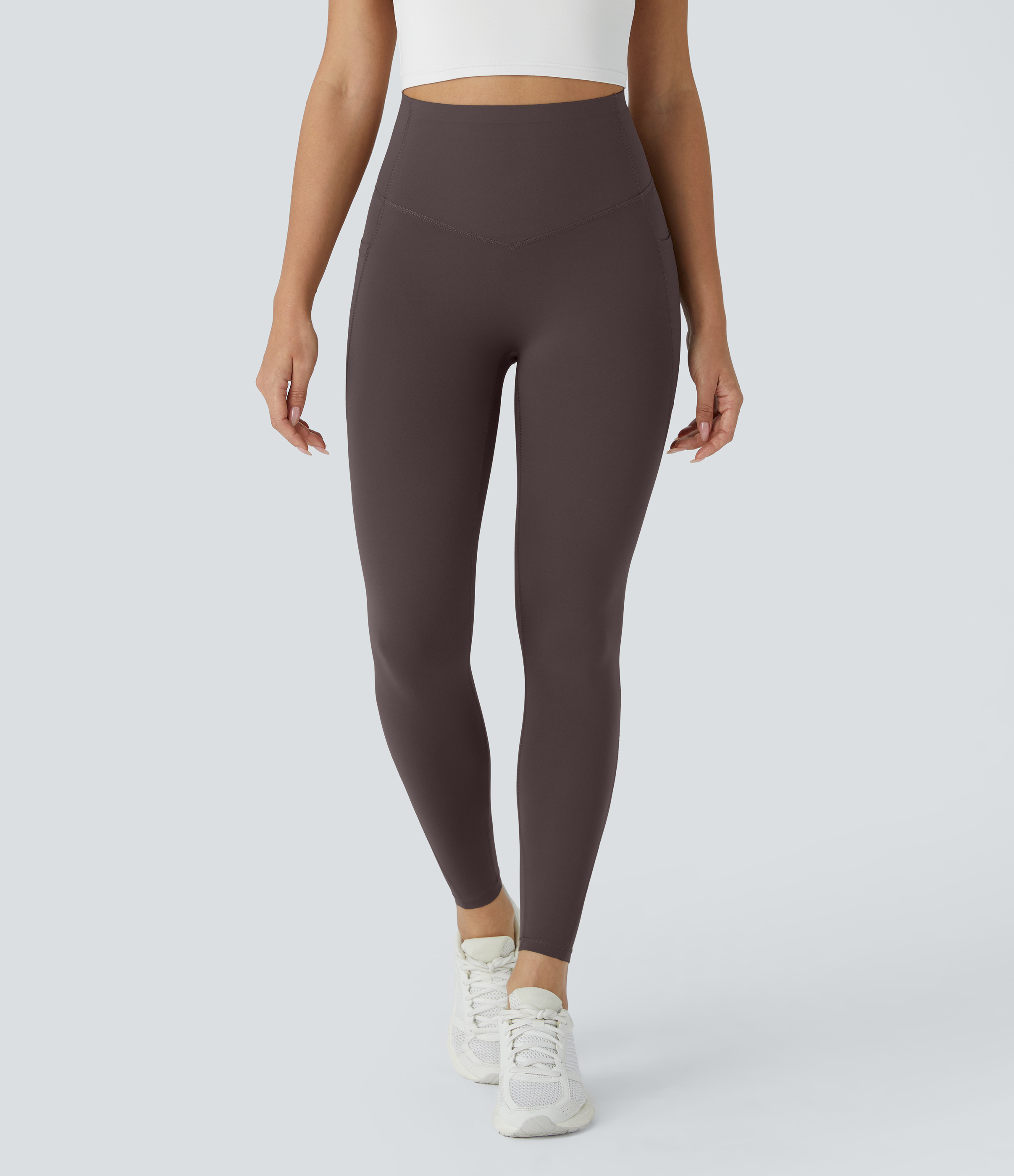 Hazelnut Black Halara UltraSculpt™ High Waisted Butt Lifting Tummy Control Pocket Shaping Workout Leggings / 2