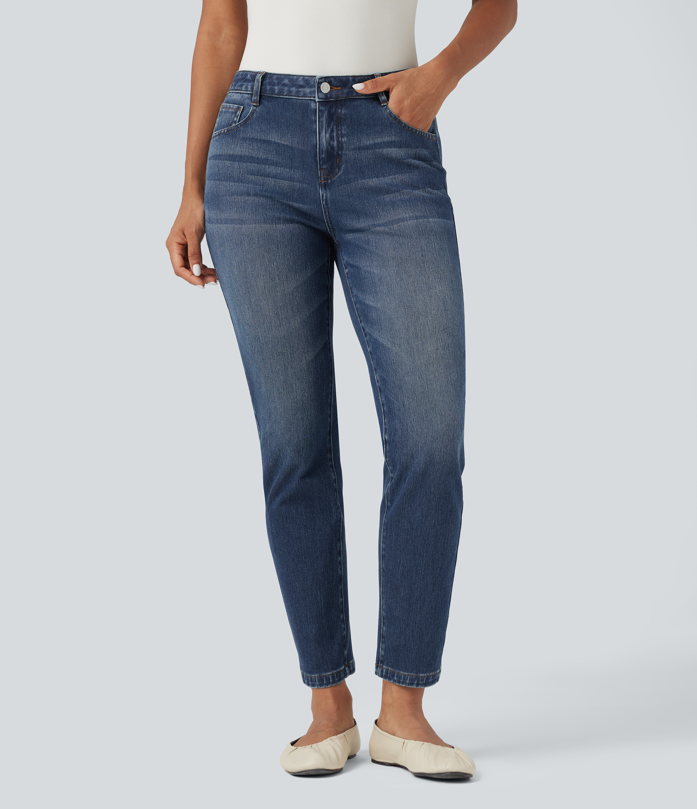 Jean slim Halara Flex™ taille mi-haute 7/8 avec poches