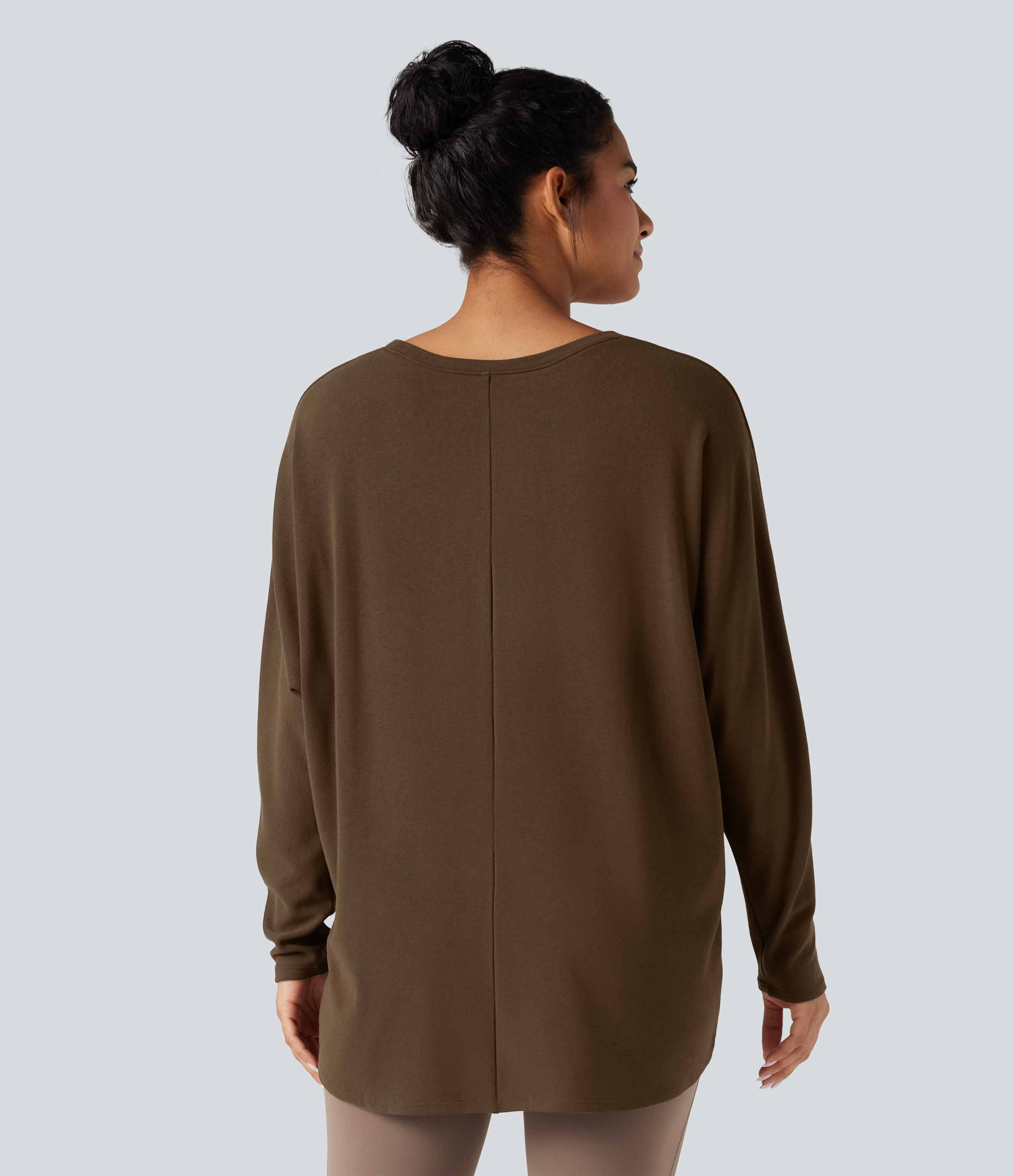 Cocoa Top thermique oversize col échancré manches longues ourlet asymétrique / 2