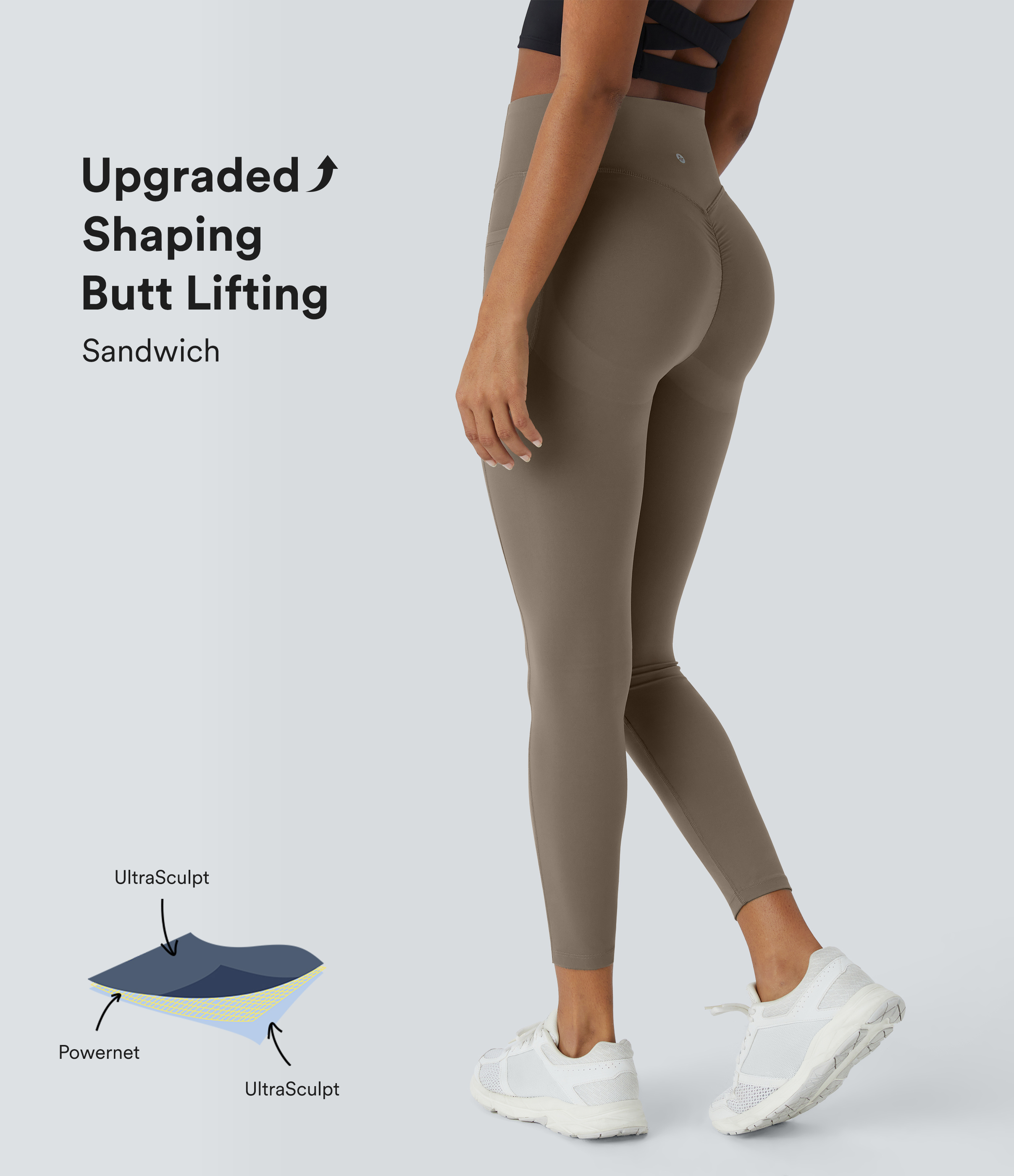 Halara UltraSculpt™ High Waisted Scrunch Butt Lifting Tummy Control Shaping Training Leggings with Pockets