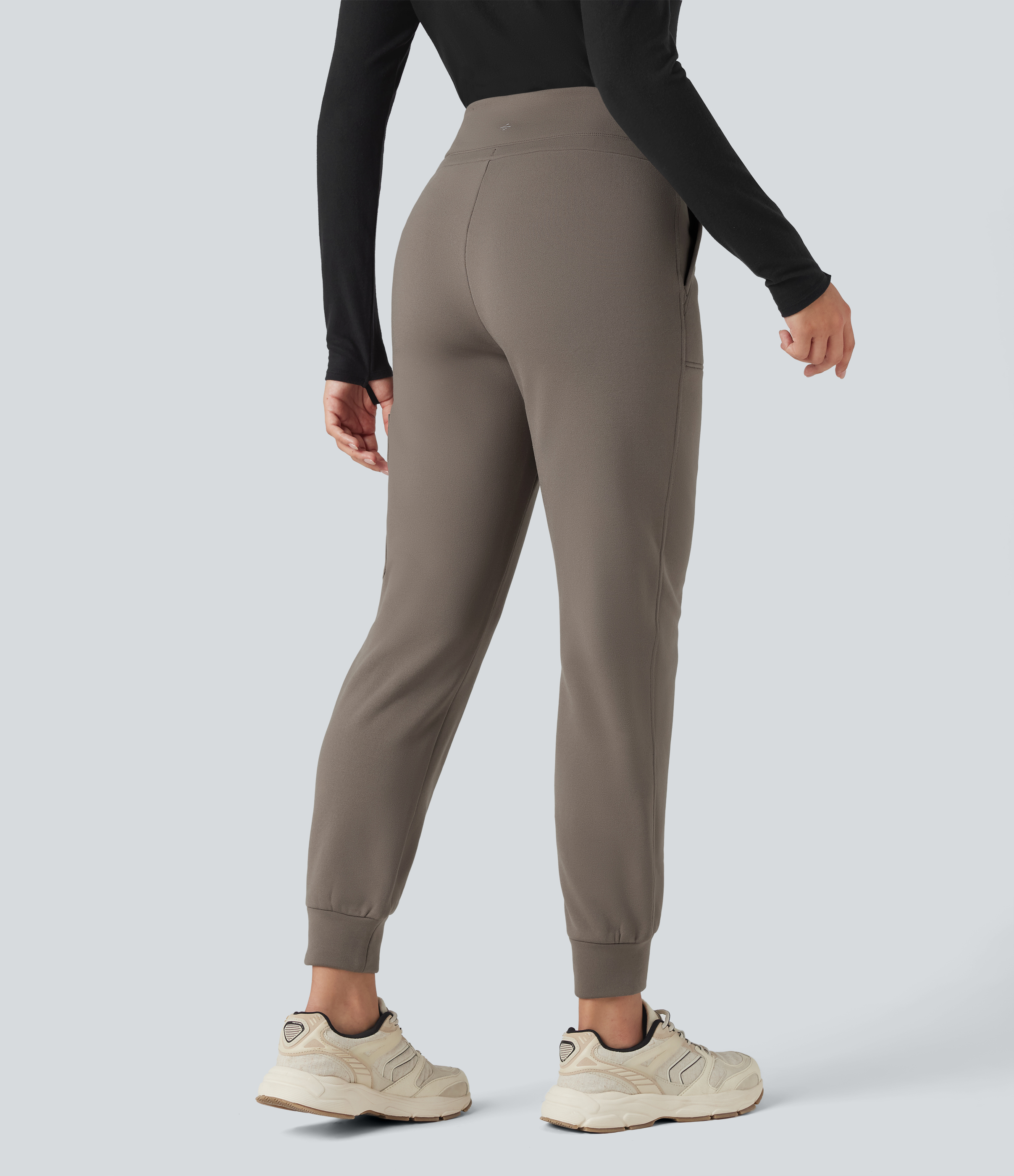 Walnut Jogging de randonnée polaire fuselé taille haute avec cordon de serrage et poches / 2