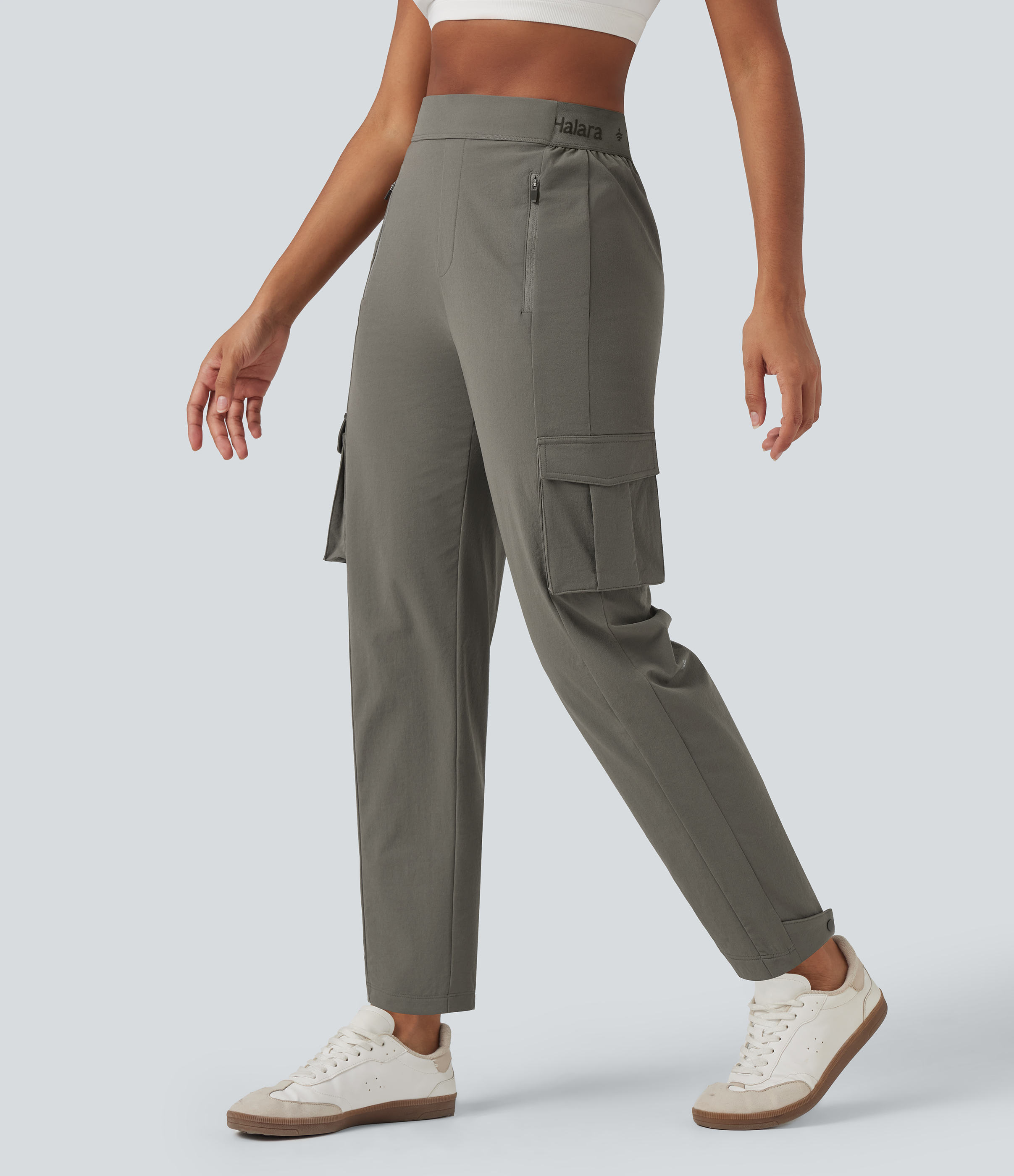 Vetiver Pantalon de randonnée taille haute à coupe fuselée avec poches / 1