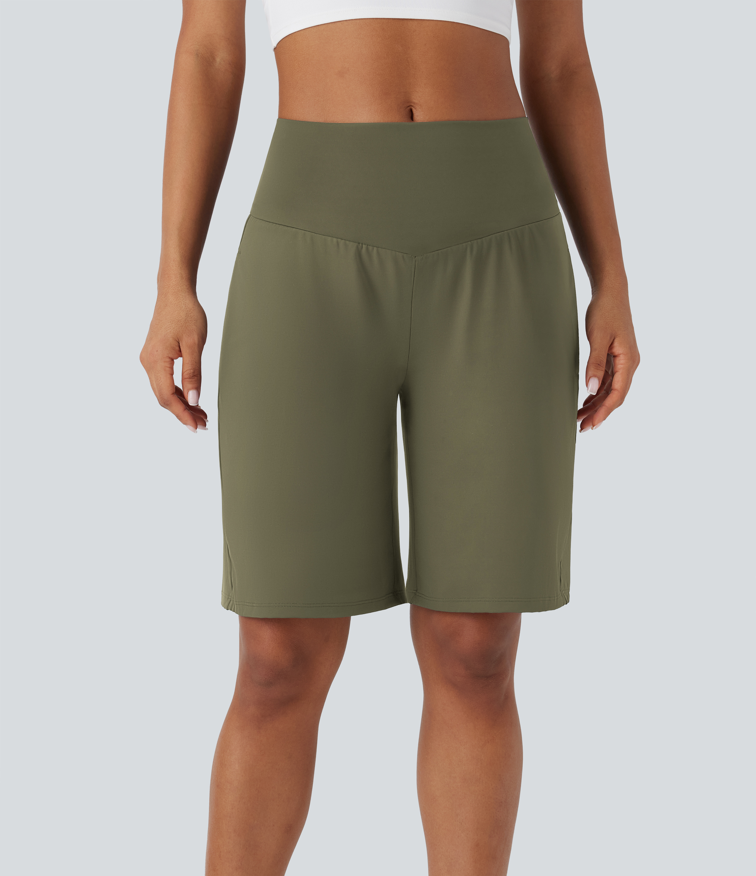SoftlyZero™ Airy High Waisted Pockets Cool Touch Yoga Bermuda Shorts