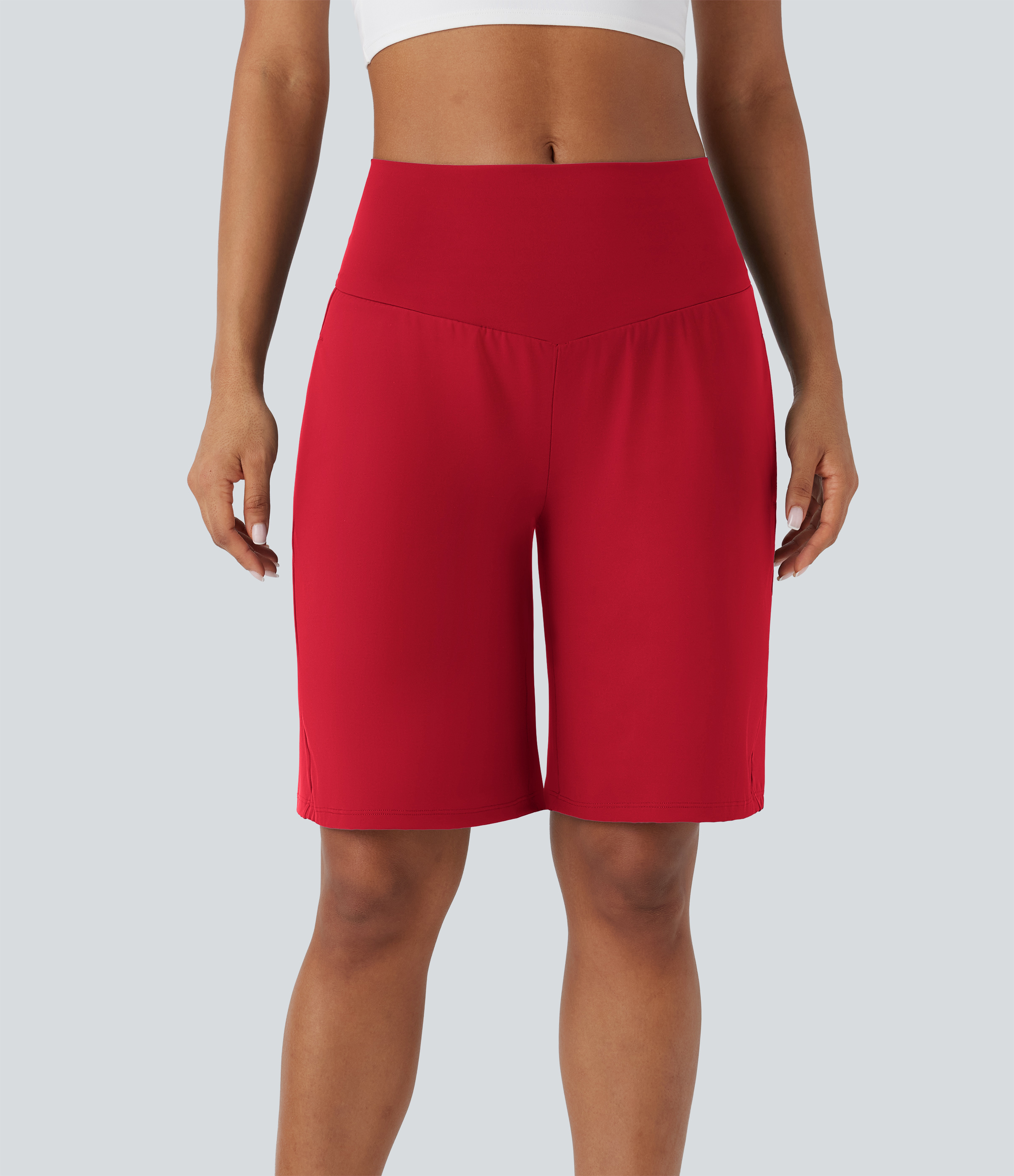 SoftlyZero™ Airy High Waisted Pockets InstantCool Yoga Bermuda Shorts