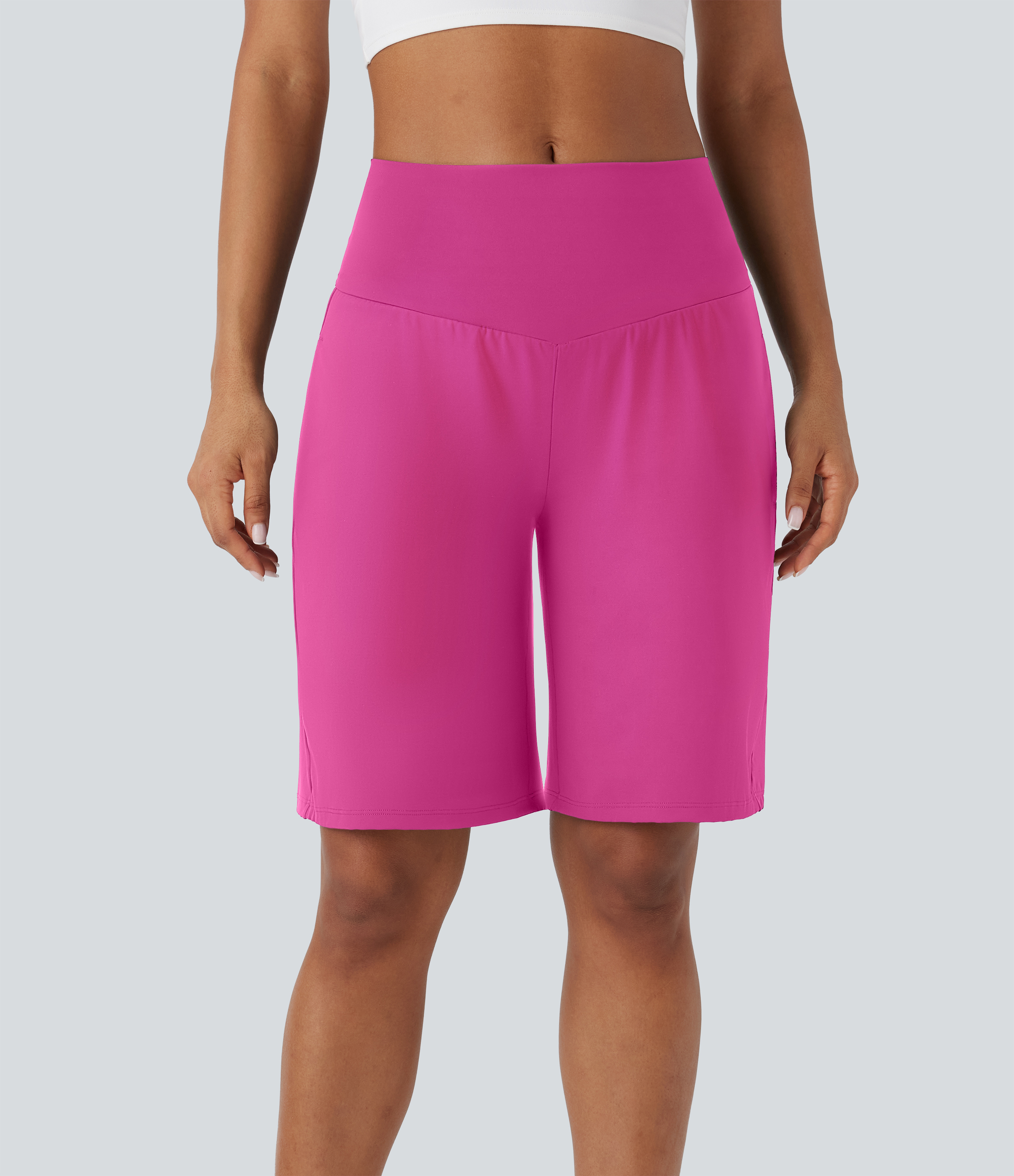 SoftlyZero™ Luftige High-Waist-Shorts mit Taschen und Kühl-Touch für Yoga-Bermuda