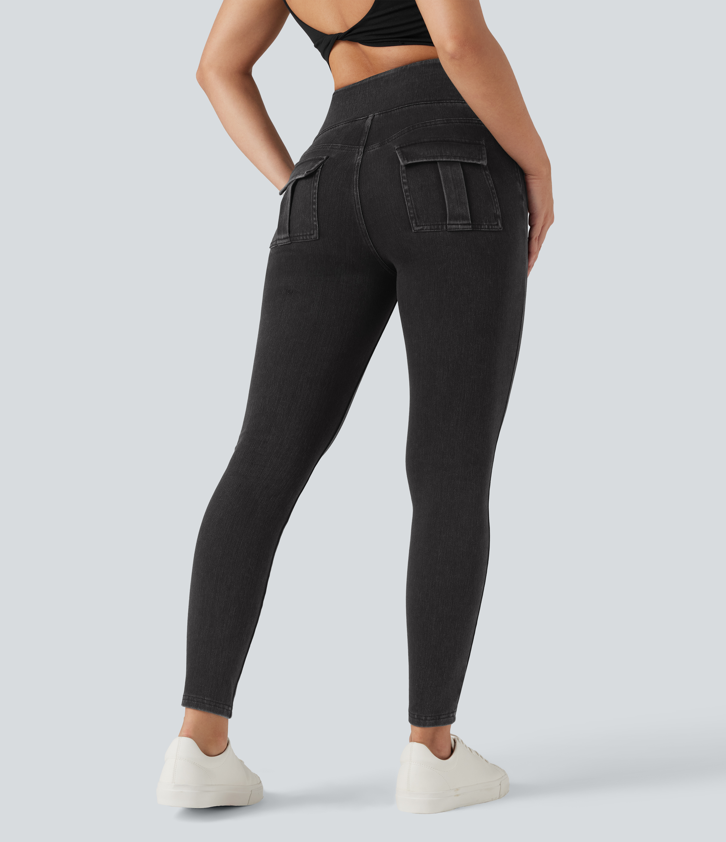 Phantom Denim Halara Flex™ High Waisted Tummy Control Denim Casual Leggings with Pockets / 2
