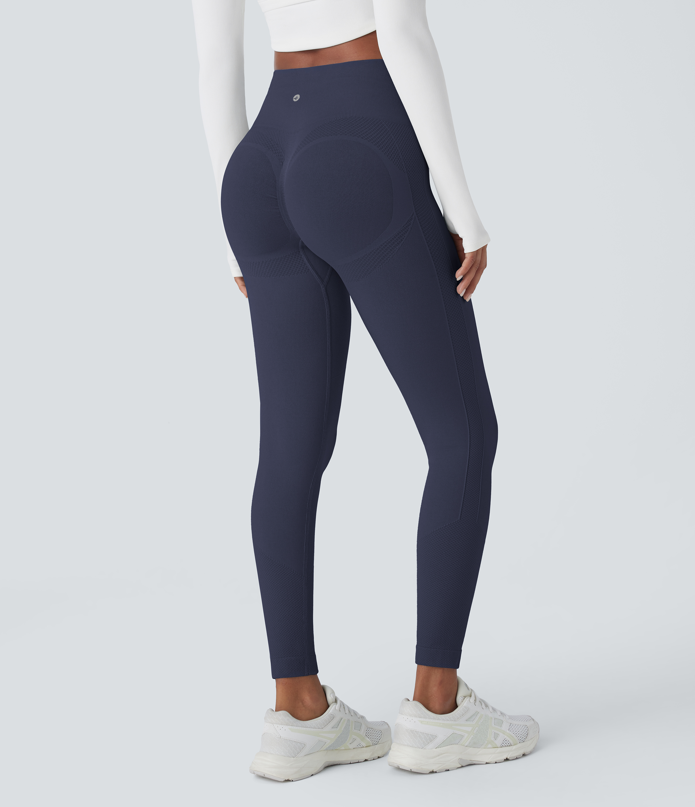 Weisse 3/4 Hose Damen Frauen Hoch Taillierte Capri-Leggings Mit Rüschen Und Leicht Fitness Kleidung Damen