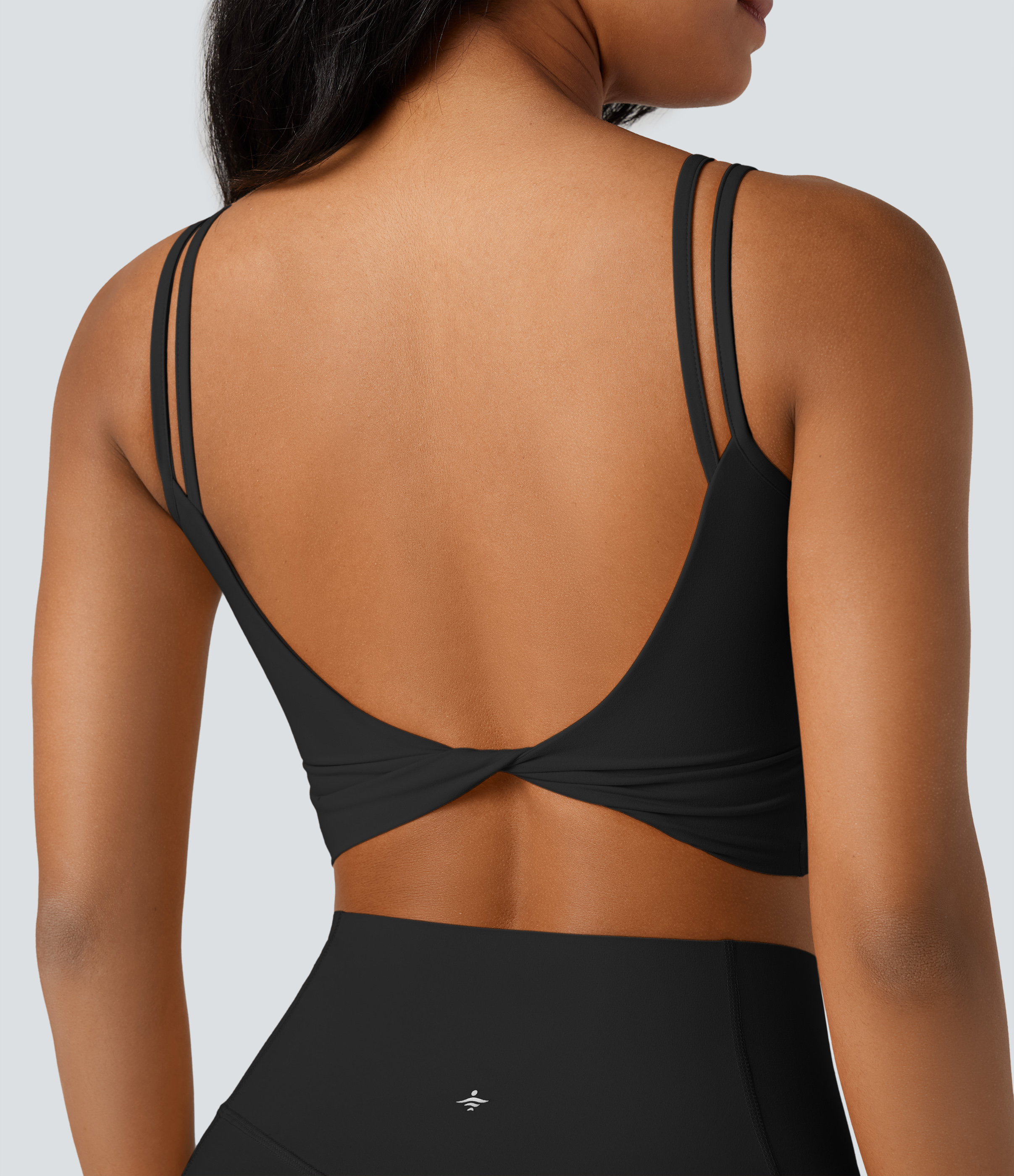 Halara UltraSculpt™ Double Straps Twisted Backless Cropped Yoga Tank Top