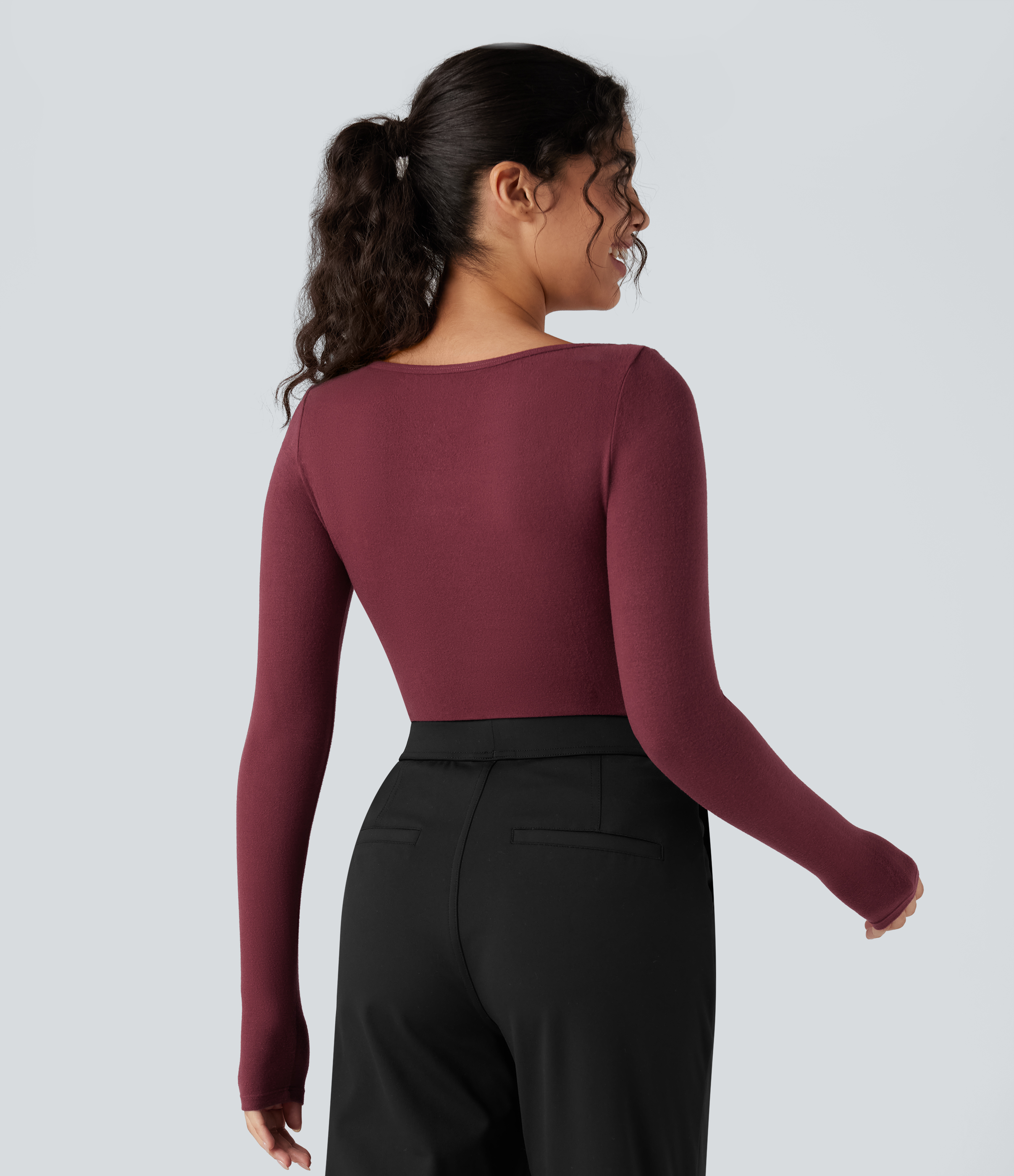 Cordovan Halara HeatCore Scoop Neck Long Sleeve Work Warming T-Shirt / 2