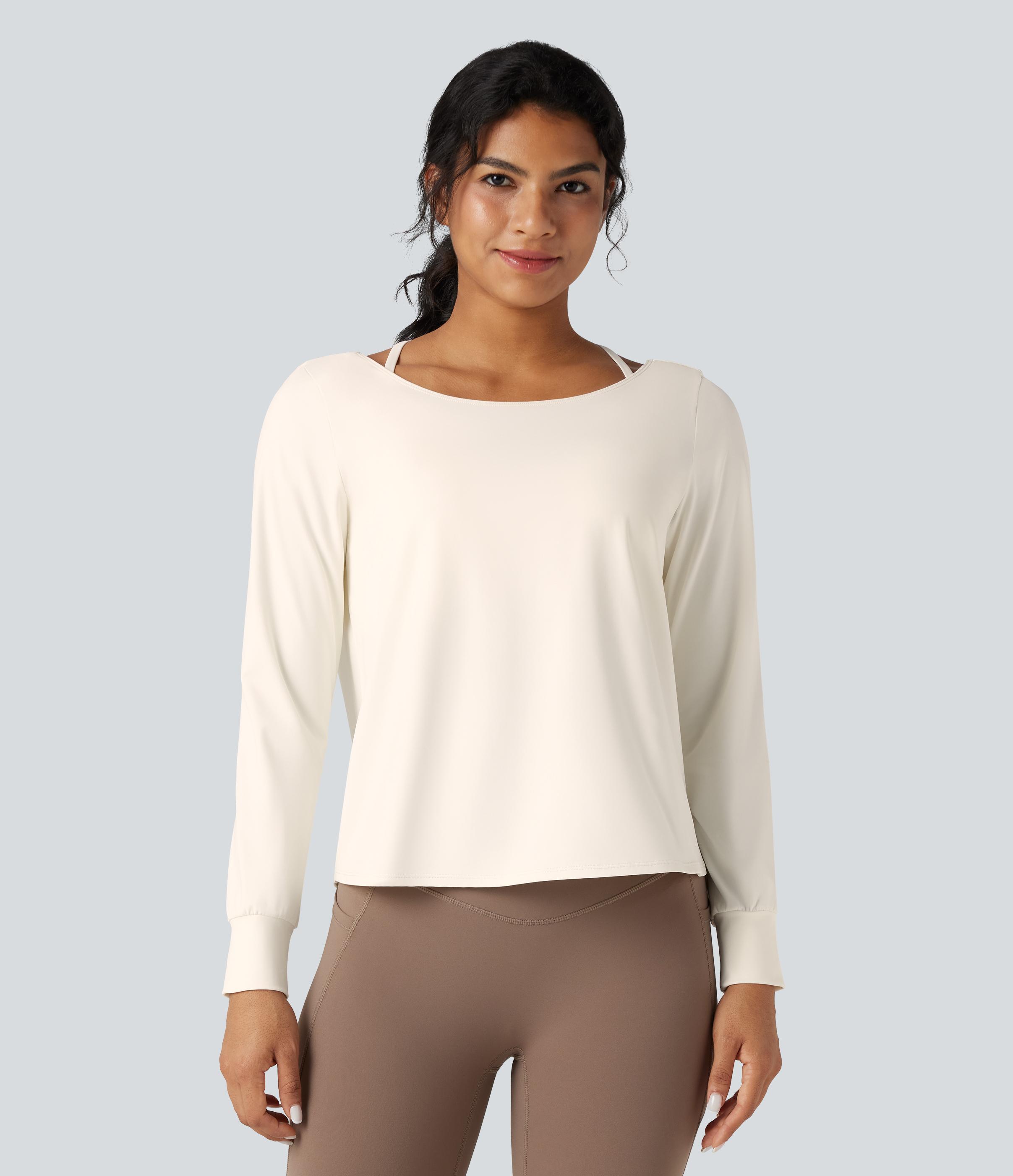 Egret SoftlyZero™ Airy Cut-out Back 2-in-1 Cool Touch Yoga Sports Top / 2