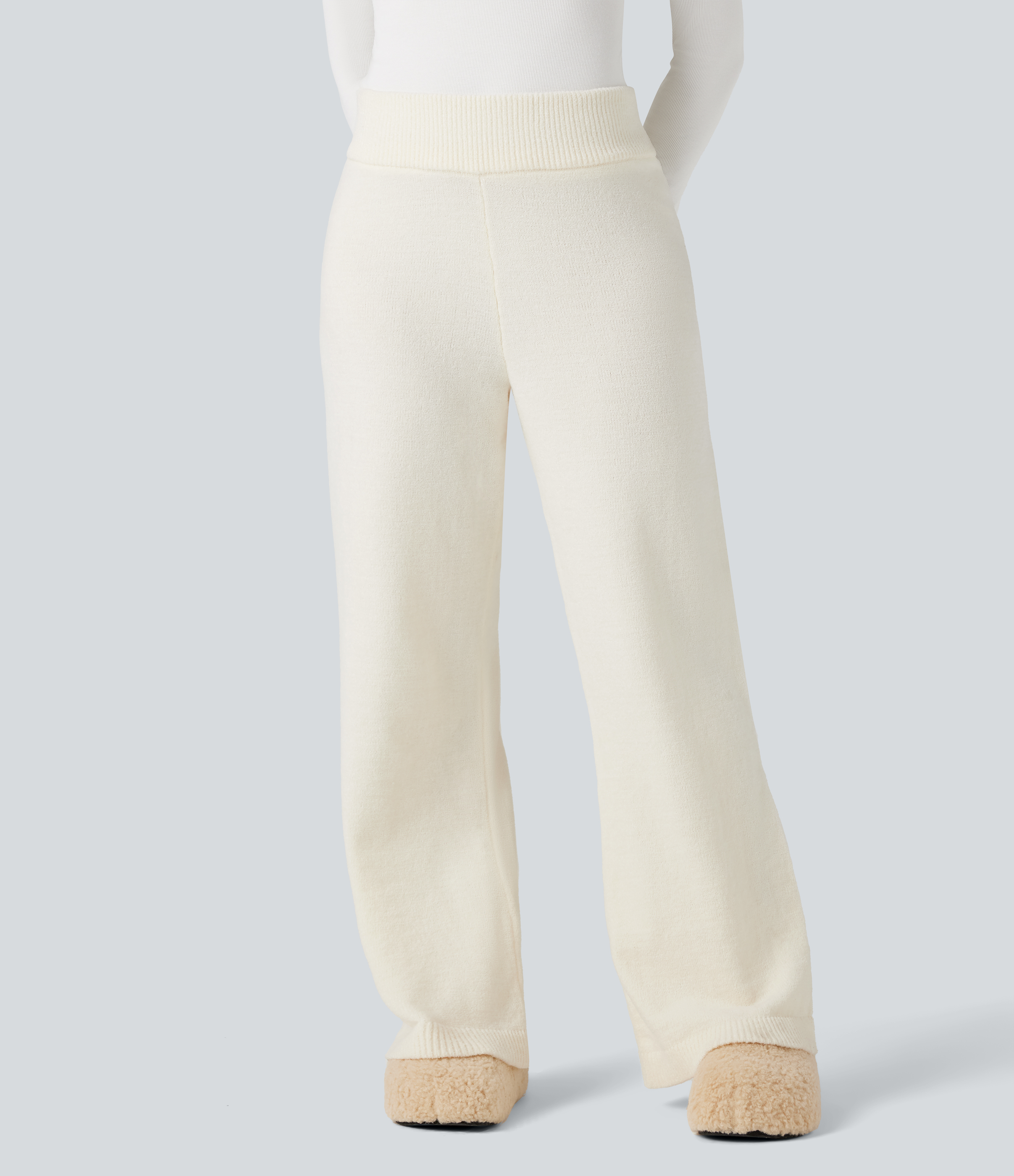 Pantalon détente maille baggy taille mi-haute