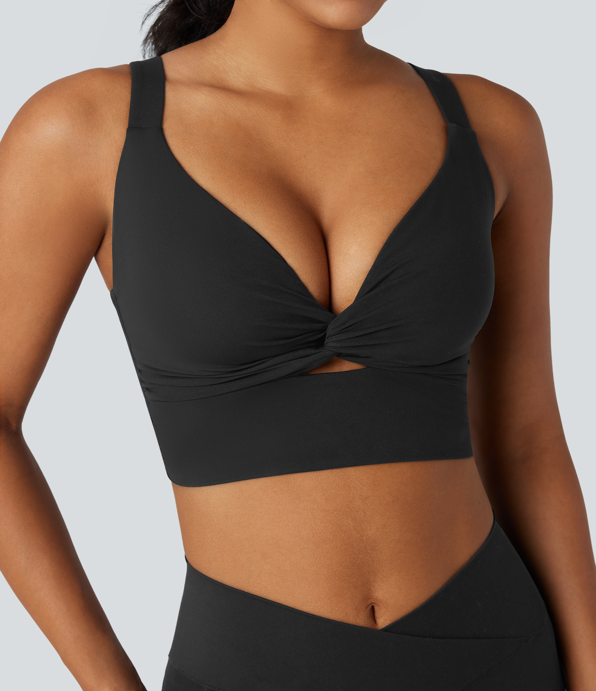 Halara UltraSculpt™ Light Support Molded Cups Push-Up Women Yoga Push-Up Sports Bra Top